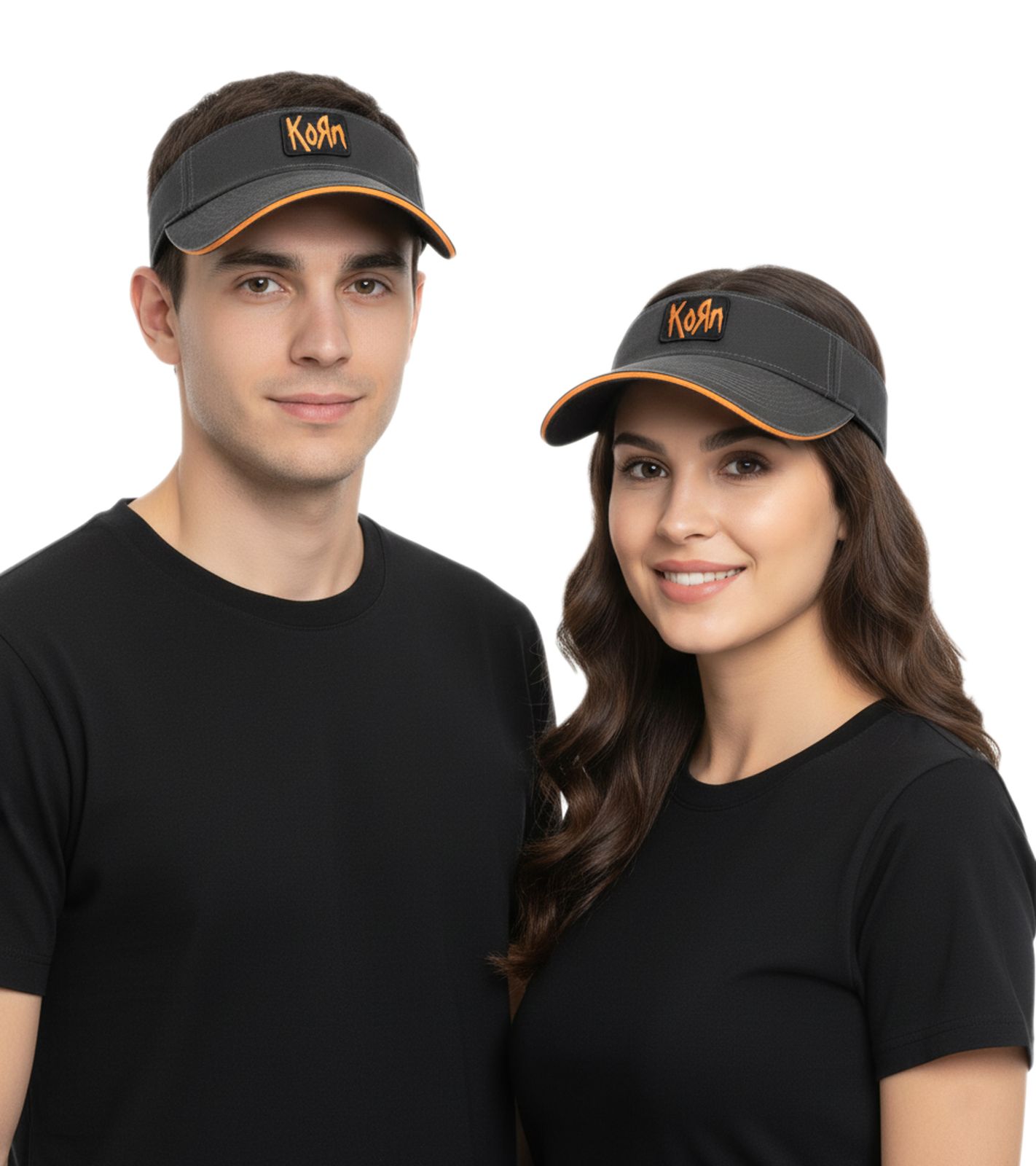 Korn Unisex Visor-Cap Metal-Band mit Logo-Stickerei Baumwoll-Cap Fan-Mütze 1134KRN Grau