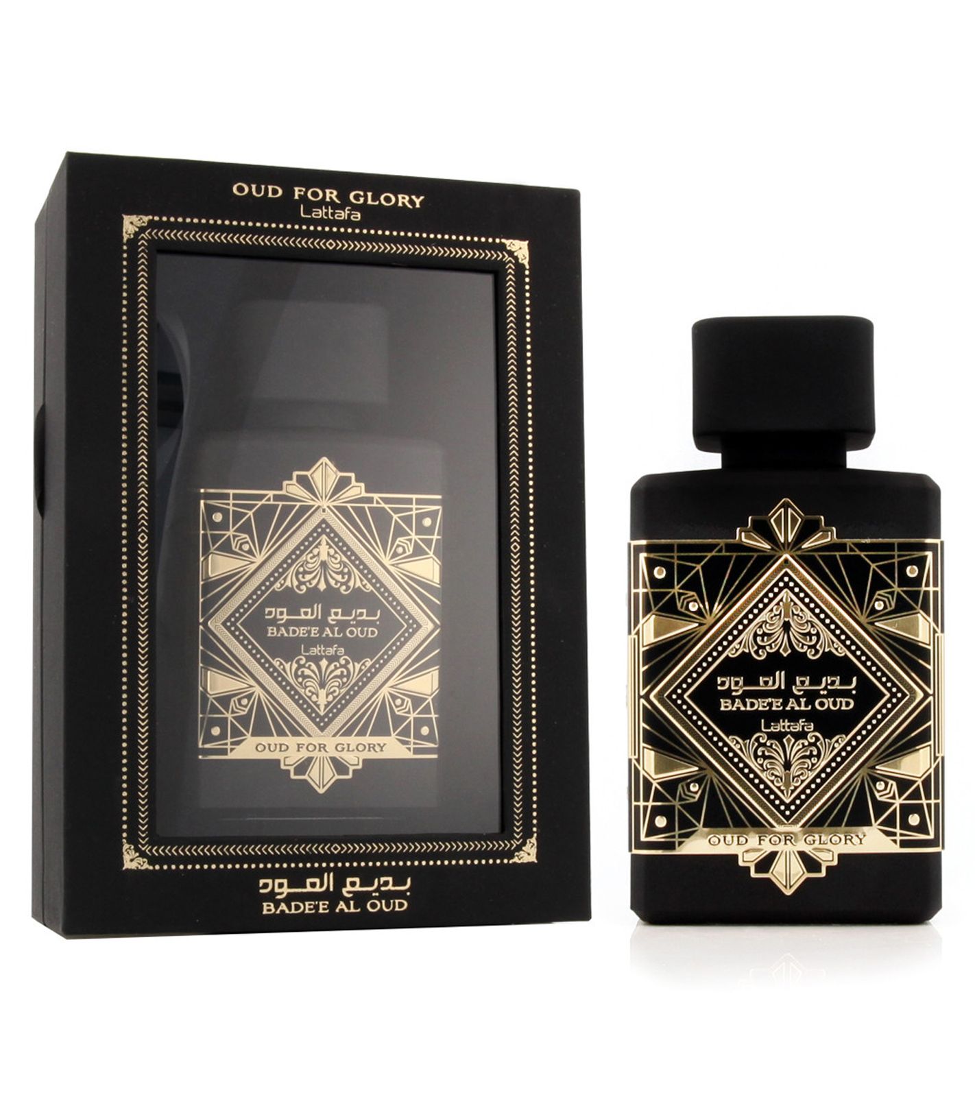 Lattafa Bade'e Al Oud Oud for Glory Unisex Eau de Parfum Intensiver orientalisch-holziger Duft Körper-Parfüm in 100ml Schwarz