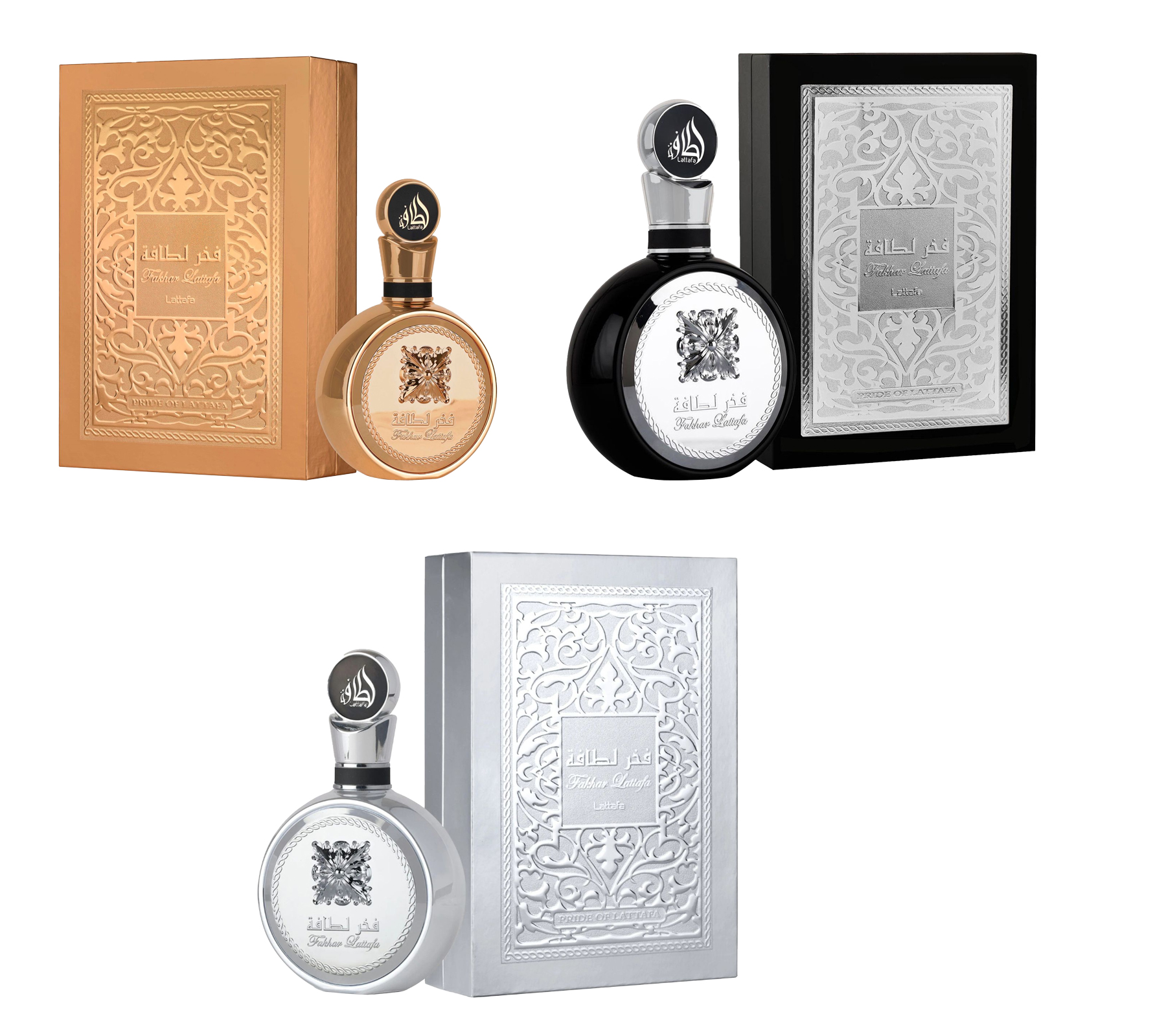 Lattafa Fakhar Unisex Eau de Parfum frischer Körper-Duft für Damen und Herren 100ml in Silber, Silber/Schwarz oder Gold