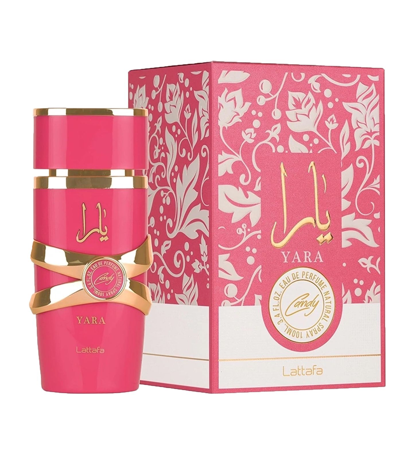 Lattafa Yara Candy Damen Eau de Parfum fruchtig-verspielter Duft mit Vanille Körper-Parfüm 100ml Rosa