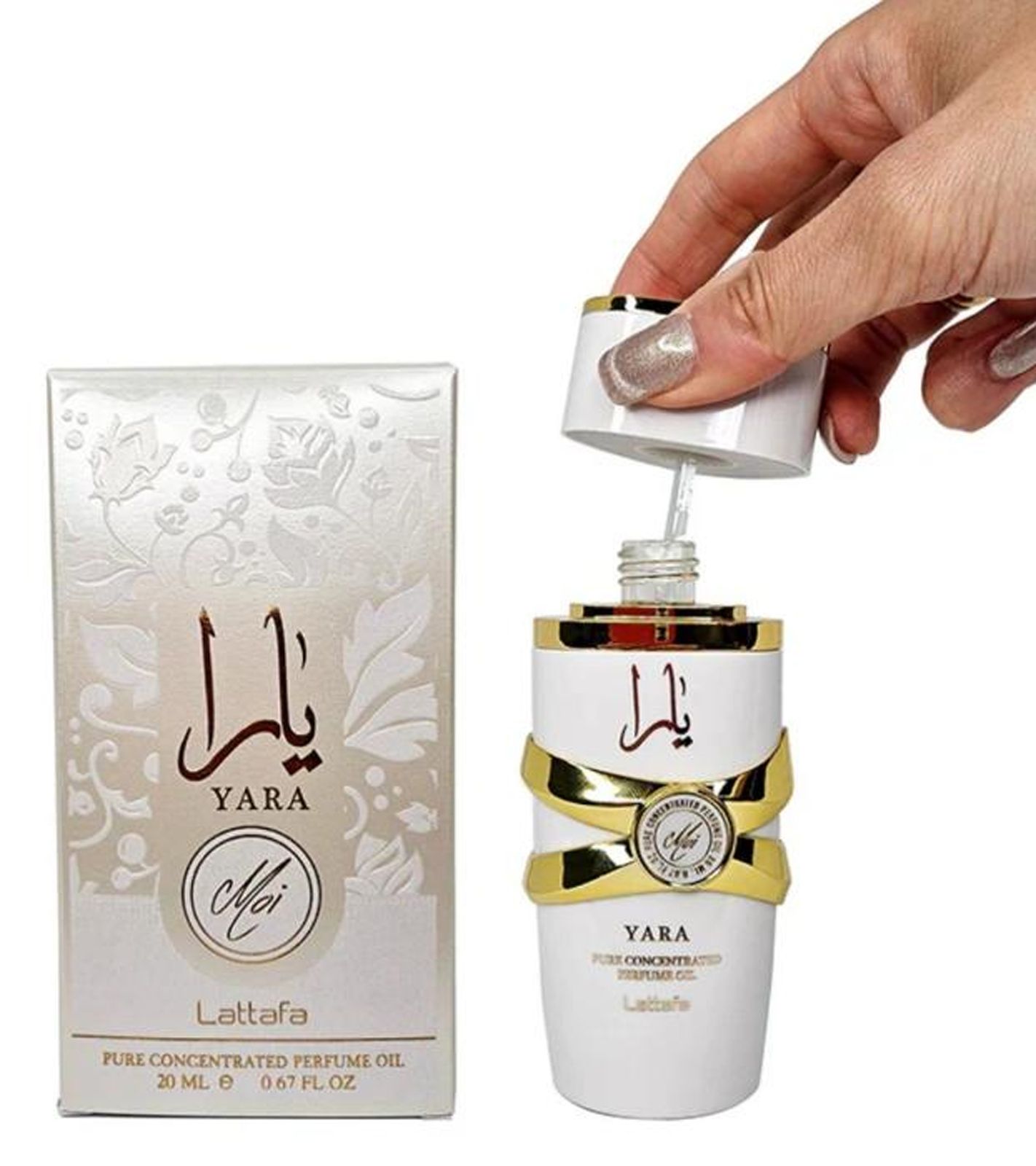 Lattafa Yara Moi Damen Parfümöl blumig-holziger Duftöl Duftkonzentrat 20ml Weiß