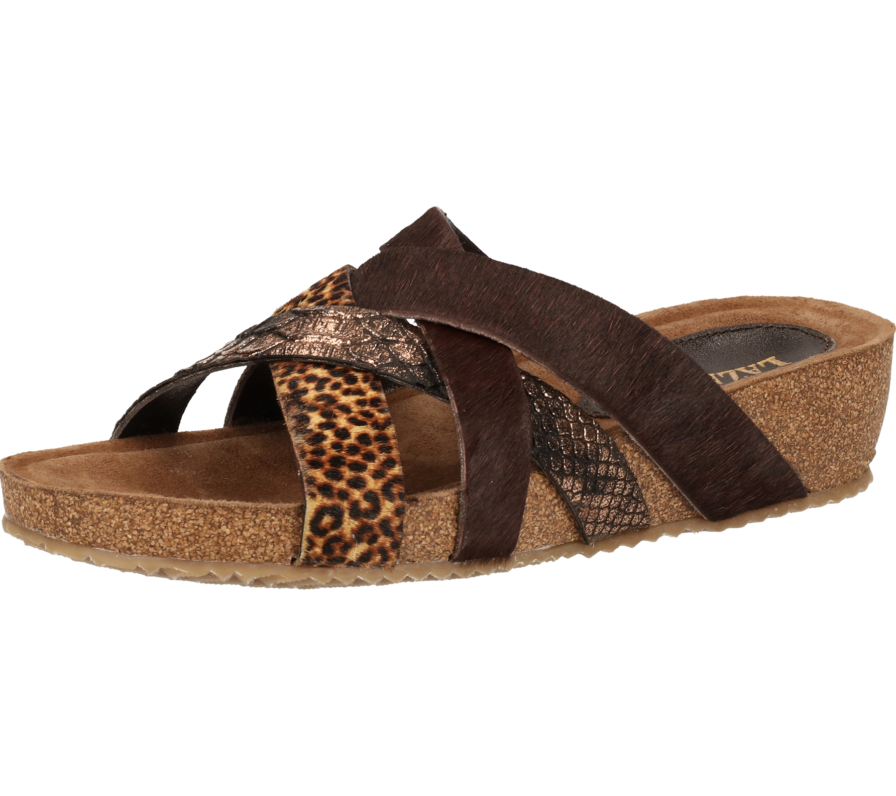 LAZAMANI Damen Pantoletten modische Sommer-Schuhe Zehen-Trenner 75.715 Braun