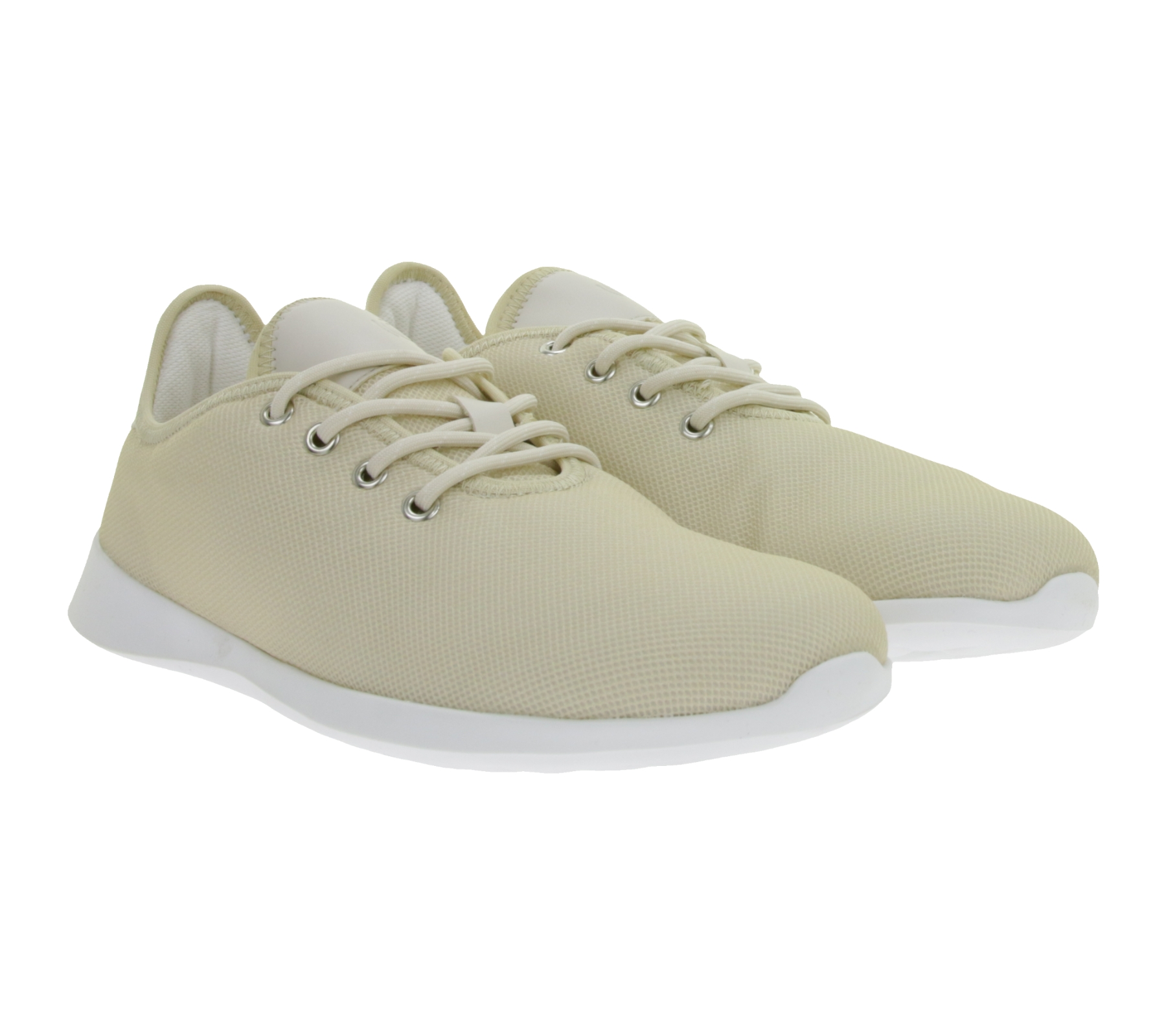 leichte GROUNDIES Barfußschuhe Balance 2.0 Damen Low-Top Mesh-Sneaker mit TrueSense Sohle Schnür-Schuhe GND-130259-03 Beige