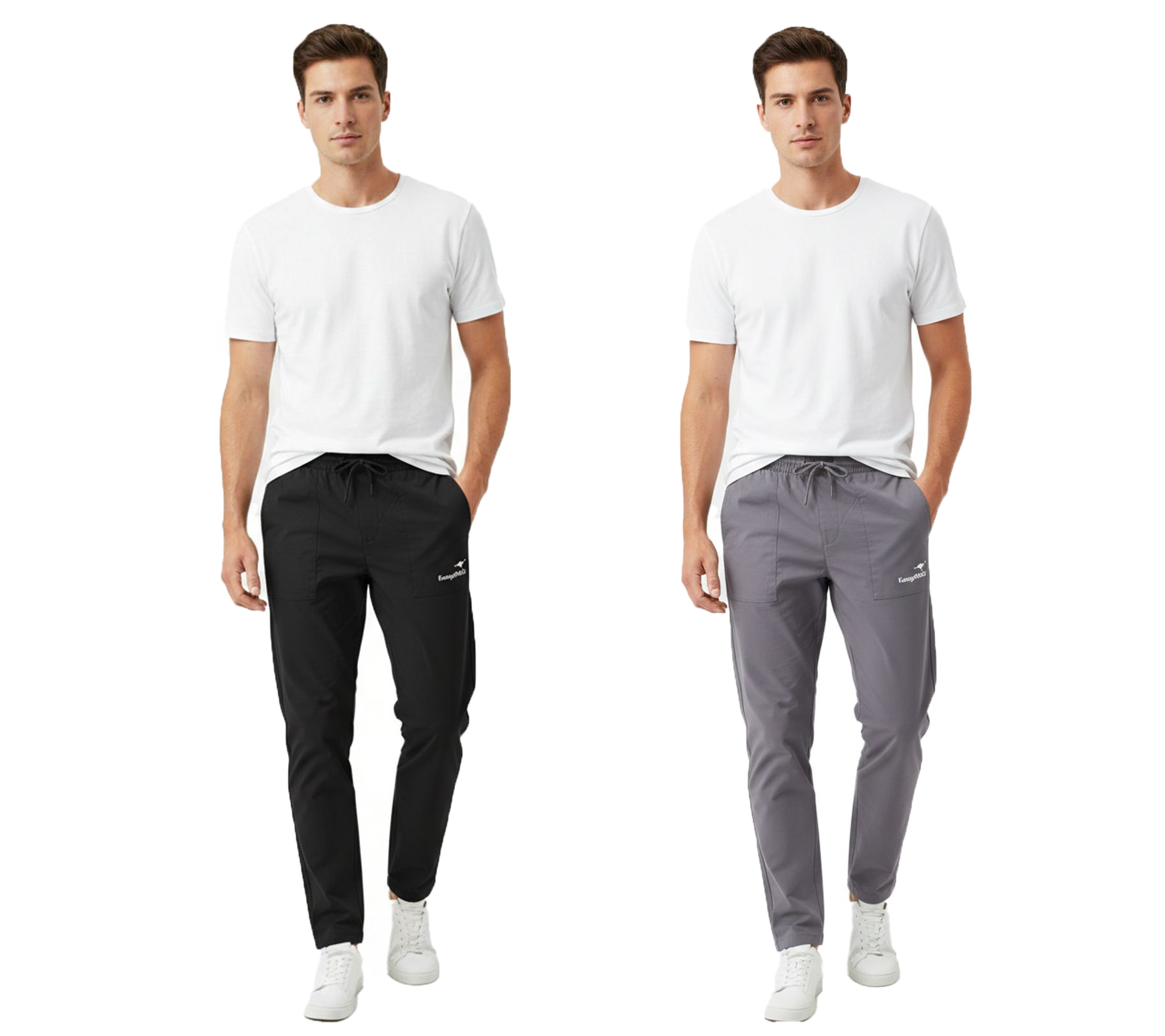 leichte KangaROOS Sport-Hose Herren Trainings-Hose Jogging-Hose mit elastischem Bund und Kordelzug Grau oder Schwarz
