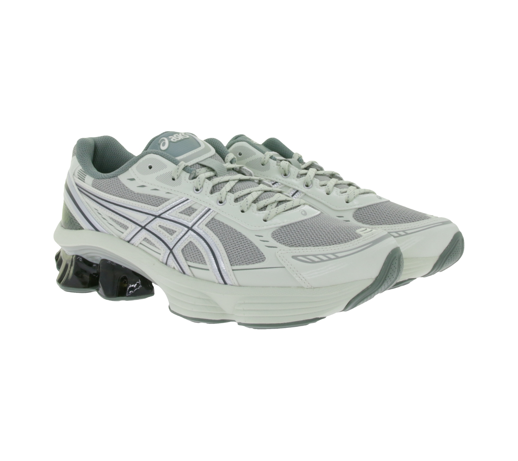 Leistungsstarke asics Gel-Kinetic Fluent Lauf-Schuhe mit GEL-Dämpfung und TRUSSTIC Stützsystem Sport-Sneaker Schnürschuhe 1203A591-021 Grau/Silber