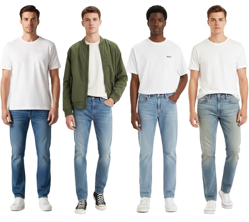 LEVI´S 512 INDIGO Slim-Fit Herren Jeans-Hose schmale Denim-Hose Baumwoll-Hose 28833 verschiedene Modelle Blau