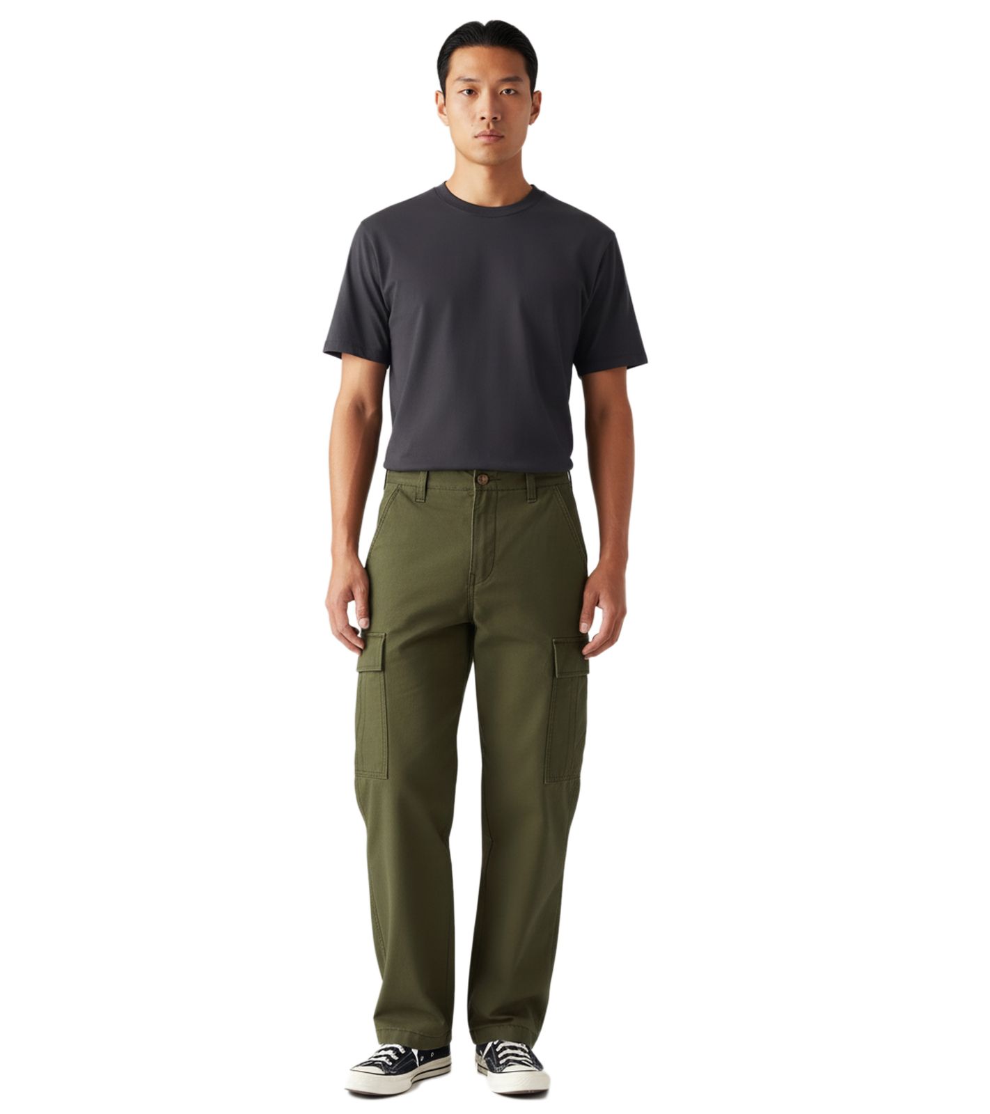 LEVI`S Herren Cargo-Hose mit geradem Bein Baumwoll-Hose A7364-0036 Olivgrün