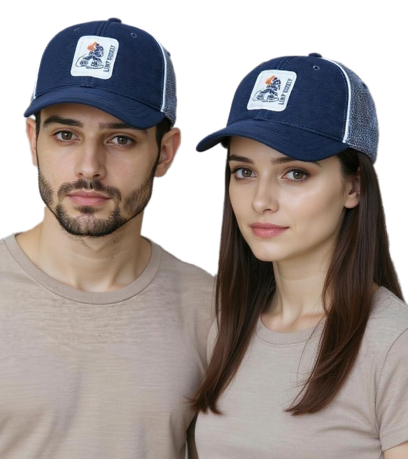 Limp Bizkit Unisex größenverstellbare Base Cap mit atmungsaktiven Mesh-Einsatz Blau/Grau