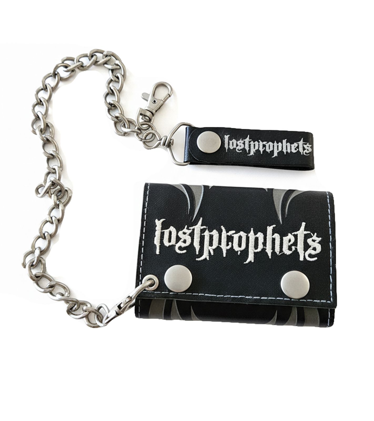 Lostprophets Vinyl Stilvolle walisische Rockband Band-Brieftasche mit Logo-Schriftzug Portemonnaie Schwarz/Weiß