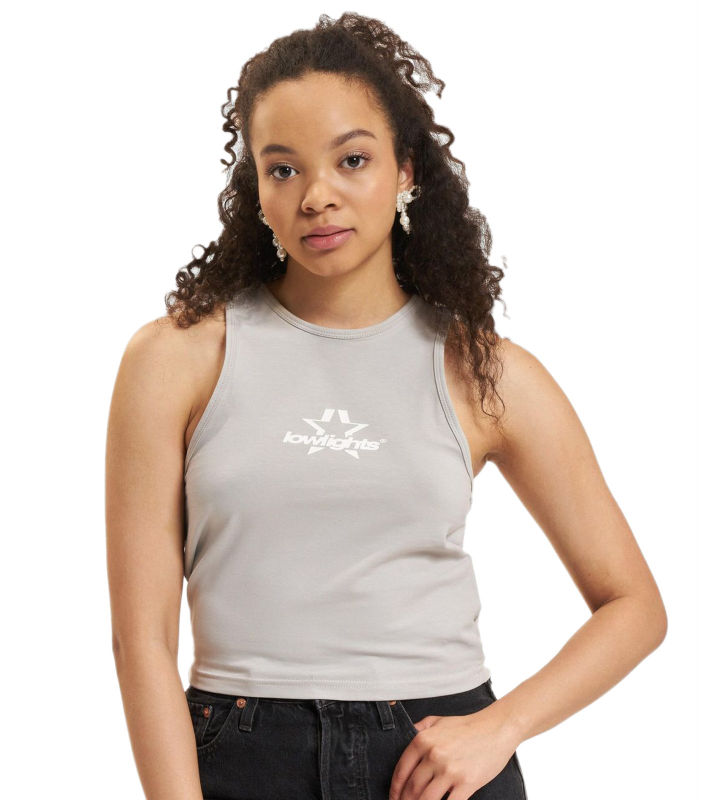 Low Lights Studios Superstar Crop Top hellgrau hellgrau