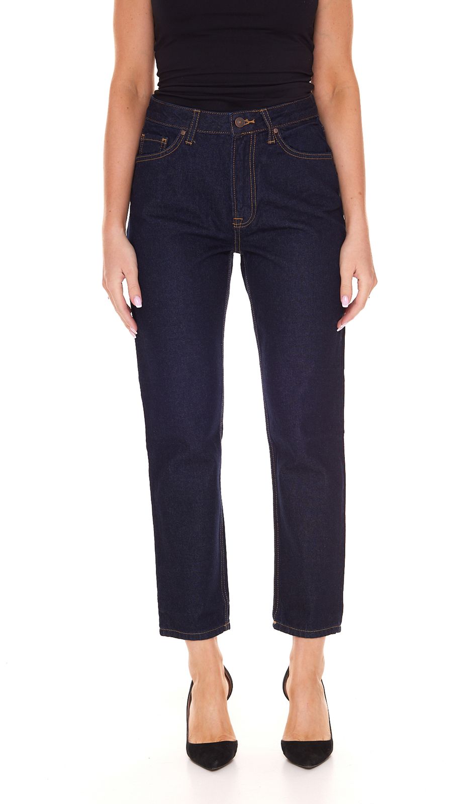 LTB Victoria Damen Straight Fit Jeans mit Rinsed-Waschung Denim-Hose 51366 14678 082 Dunkelblau