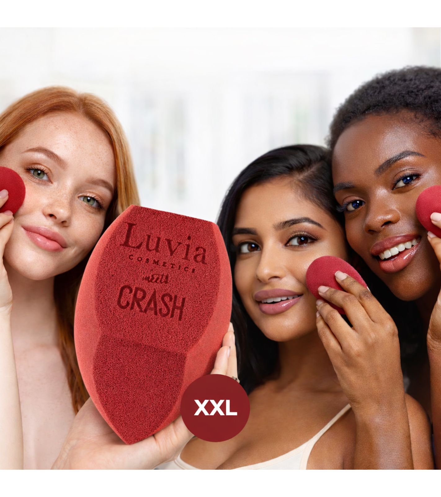 Luvia cosmetics meets Crash by Luisa Crashion veganer Kosmetik-Schwamm XXL Extra Groß Make-Up-Schwamm LC-SPNG-C1 Pink