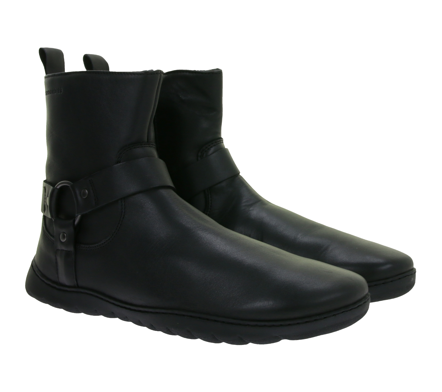 markante GROUNDIES Barfußschuhe Phoenix 2.0 Damen Echtleder Stiefelette mit TrueSense Sohle GND-110283-01 Schwarz
