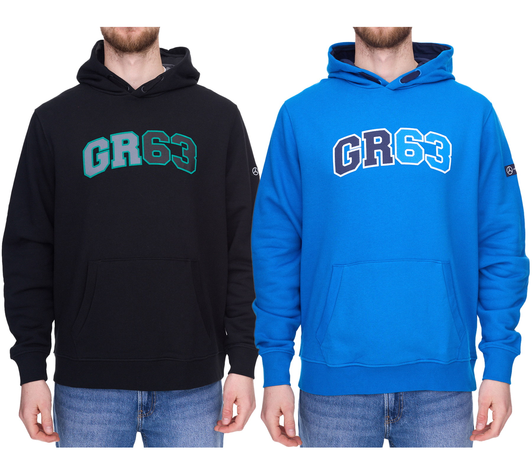 Mercedes-Benz AMG Petronas George Russell Herren Hoodie Baumwoll-Pullover Kapuzen-Pullover Sweater 701222310 in Schwarz oder Blau