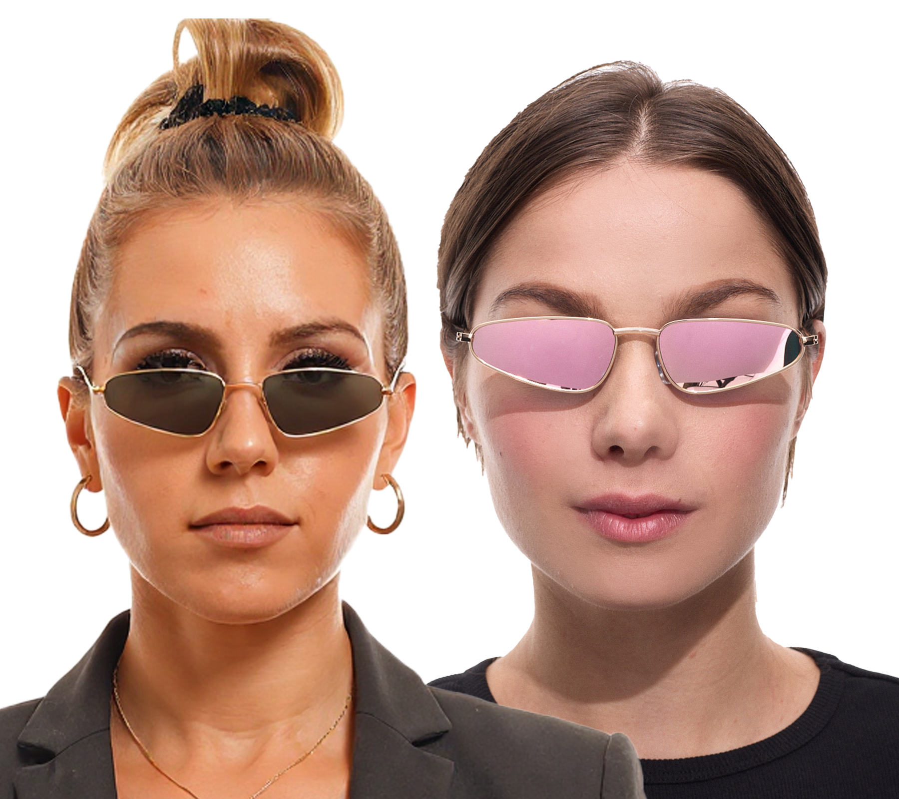 MILLNER Gatwick Damen Sonnenbrille Polarisiert oder Verspiegelt 100% UV 400 Schutz Filterkategorie 3 Urlaubs-Brille in Katzenaugen-Form 002110 Gold/Rosa oder Gold/Grün