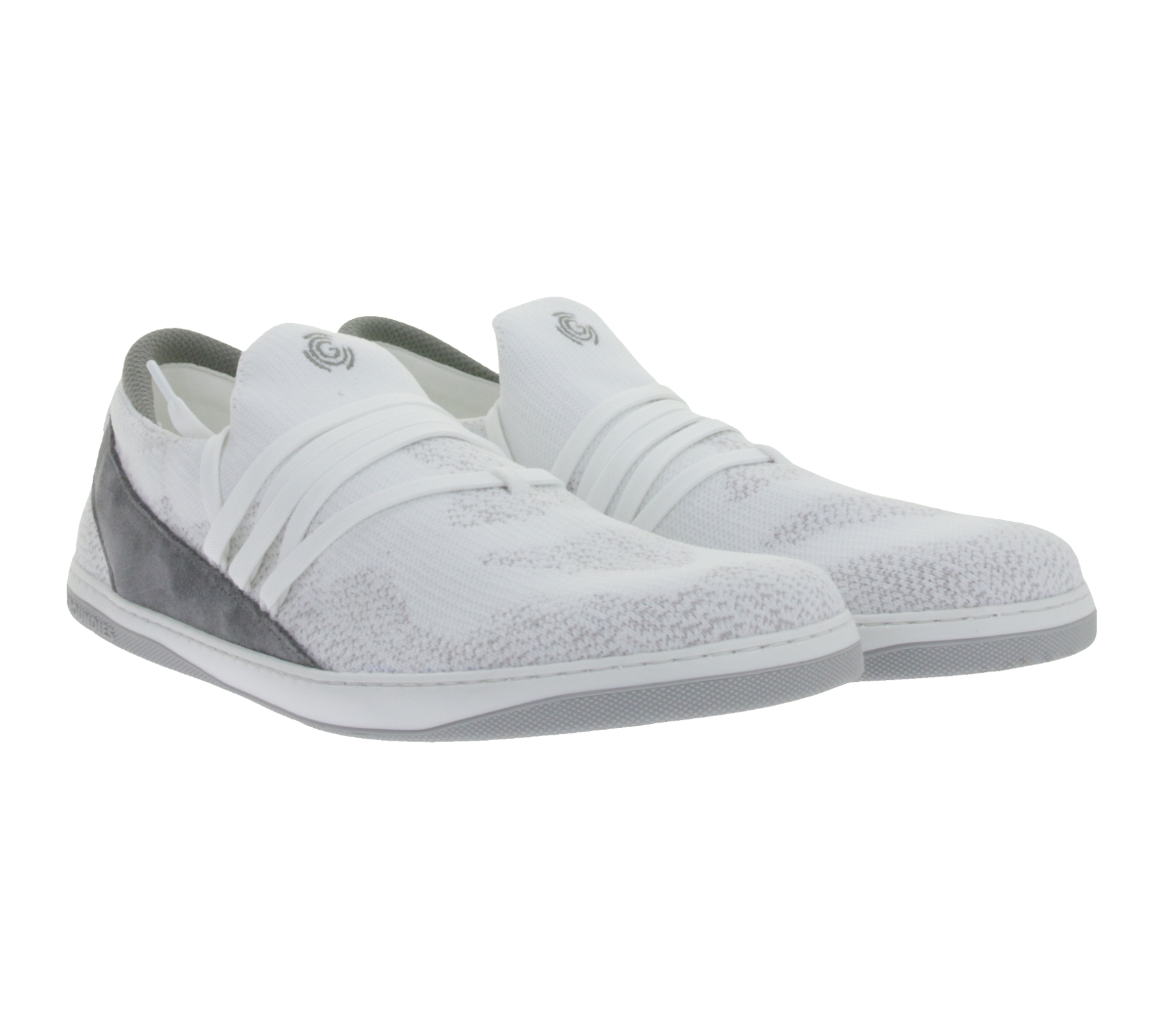 minimalistische GROUNDIES Barfußschuhe Osaka Herren Low-Top Sneaker mit TrueSense Sohle Schnür-Schuhe GND-280262-02 Weiß/Grau