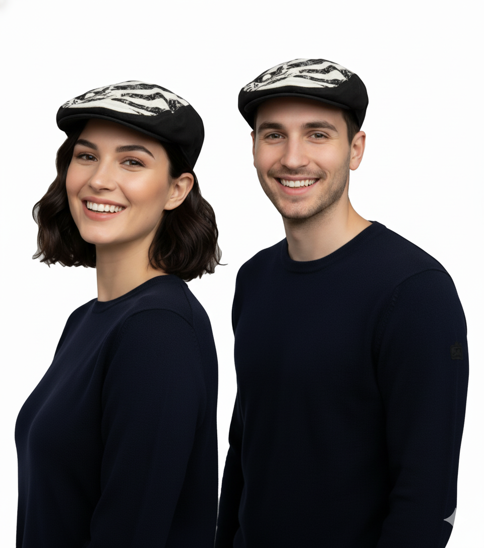 Misfits Unisex Punkband Schiebermütze stylische Alltags-Mütze mit Totenkopf-Motiv Fan-Artikel Schwarz/Weiß