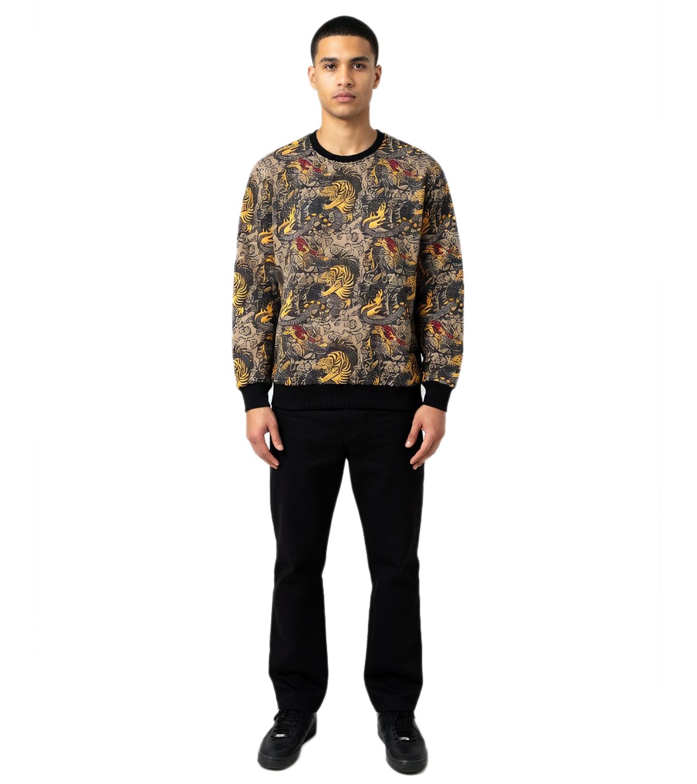 Moderner Herren-Pullover mit Allover-Muster klassischer Regular Fit Rundhals-Sweater Stilvollem Design 19144 Carmel