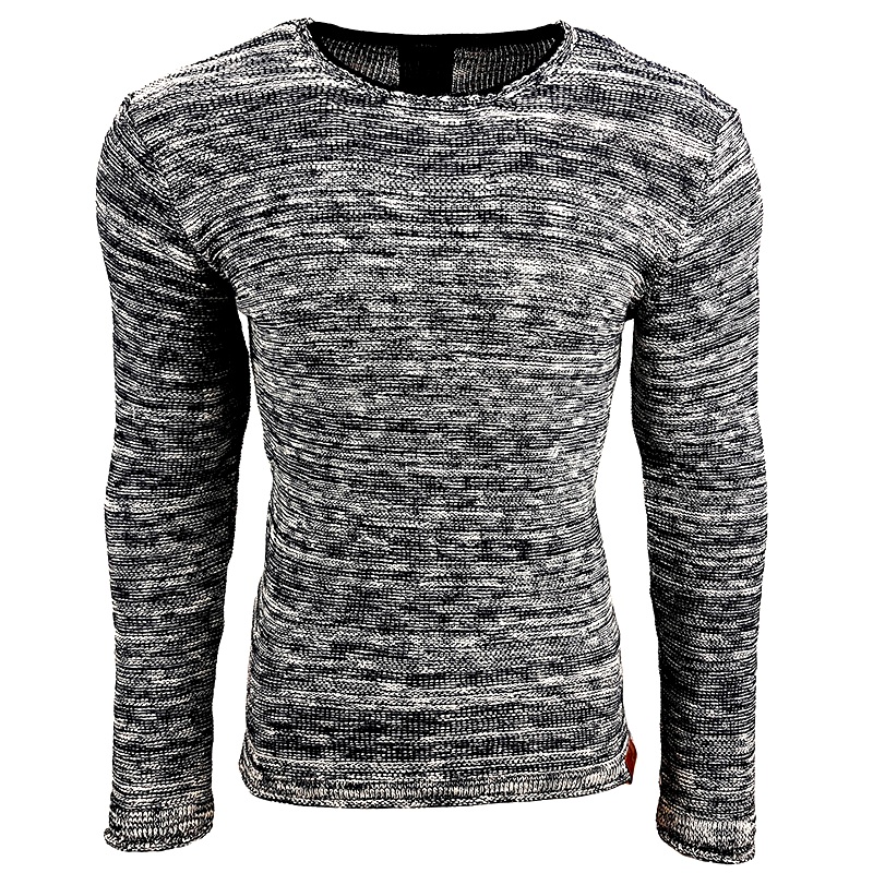 Moderner Herren Strick-Pullover im Strukturstrick Slim Fit Rundhals-Sweater 13268 Marine