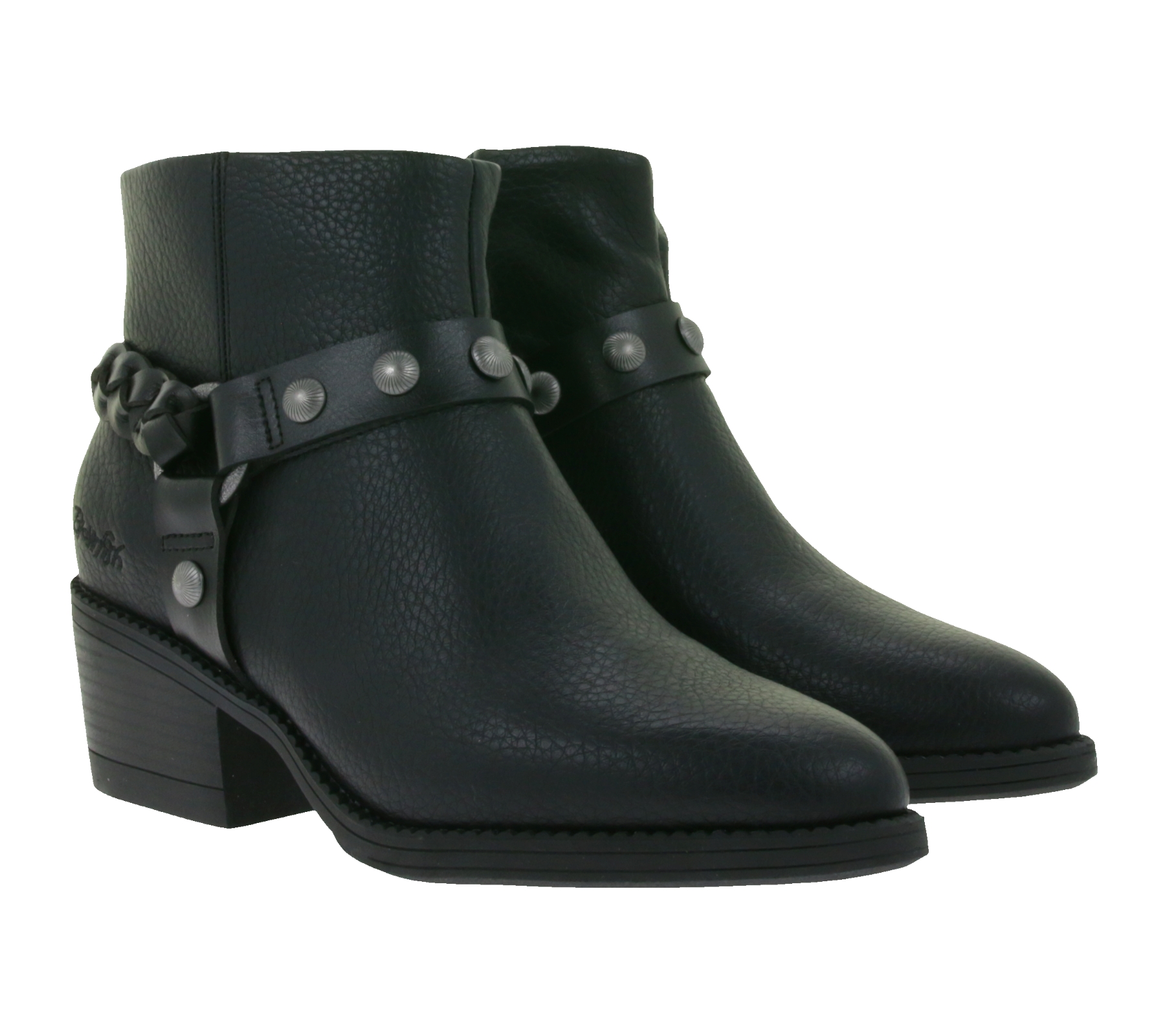 Modische Damen Blowfish Stiefelette gefütterte Winter-Schuhe Boots J1723S 1001 Schwarz