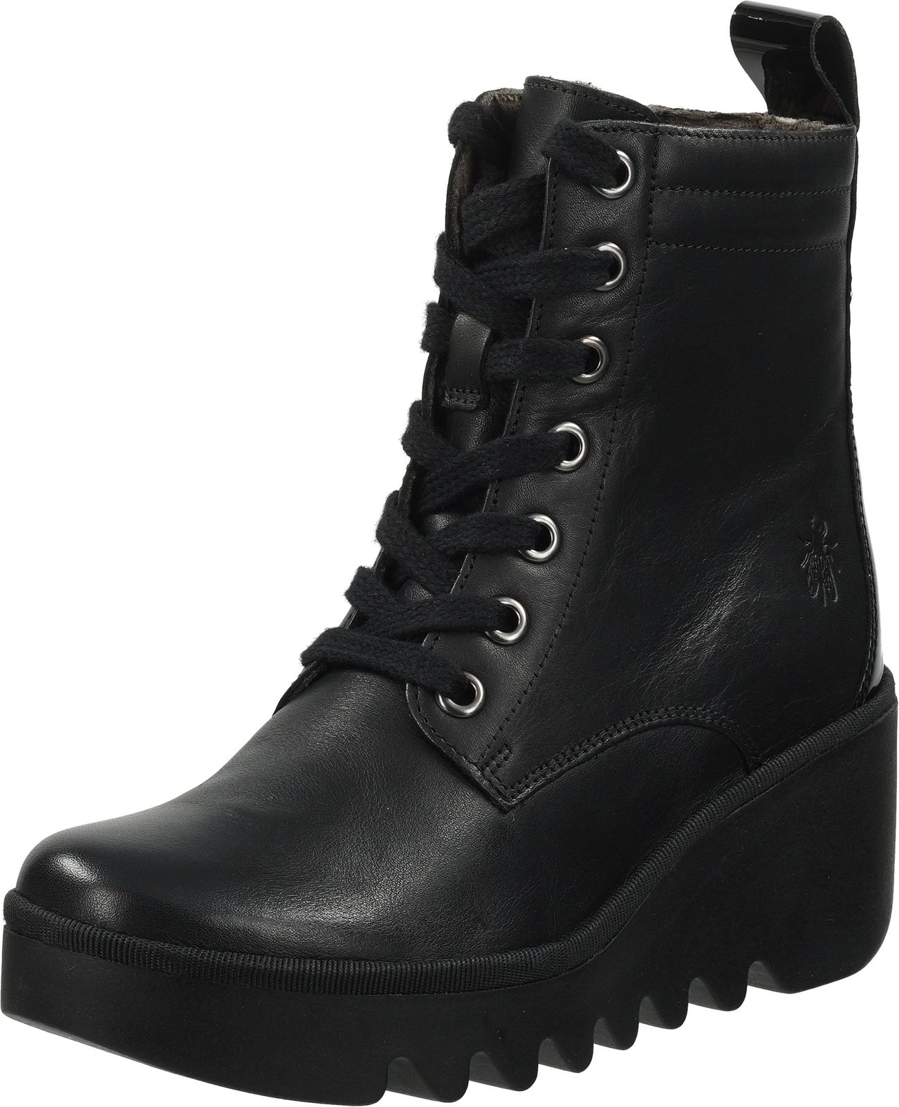 Modische FLY London Stiefelette Schnürschuhe für Damen P501329 011 Schwarz