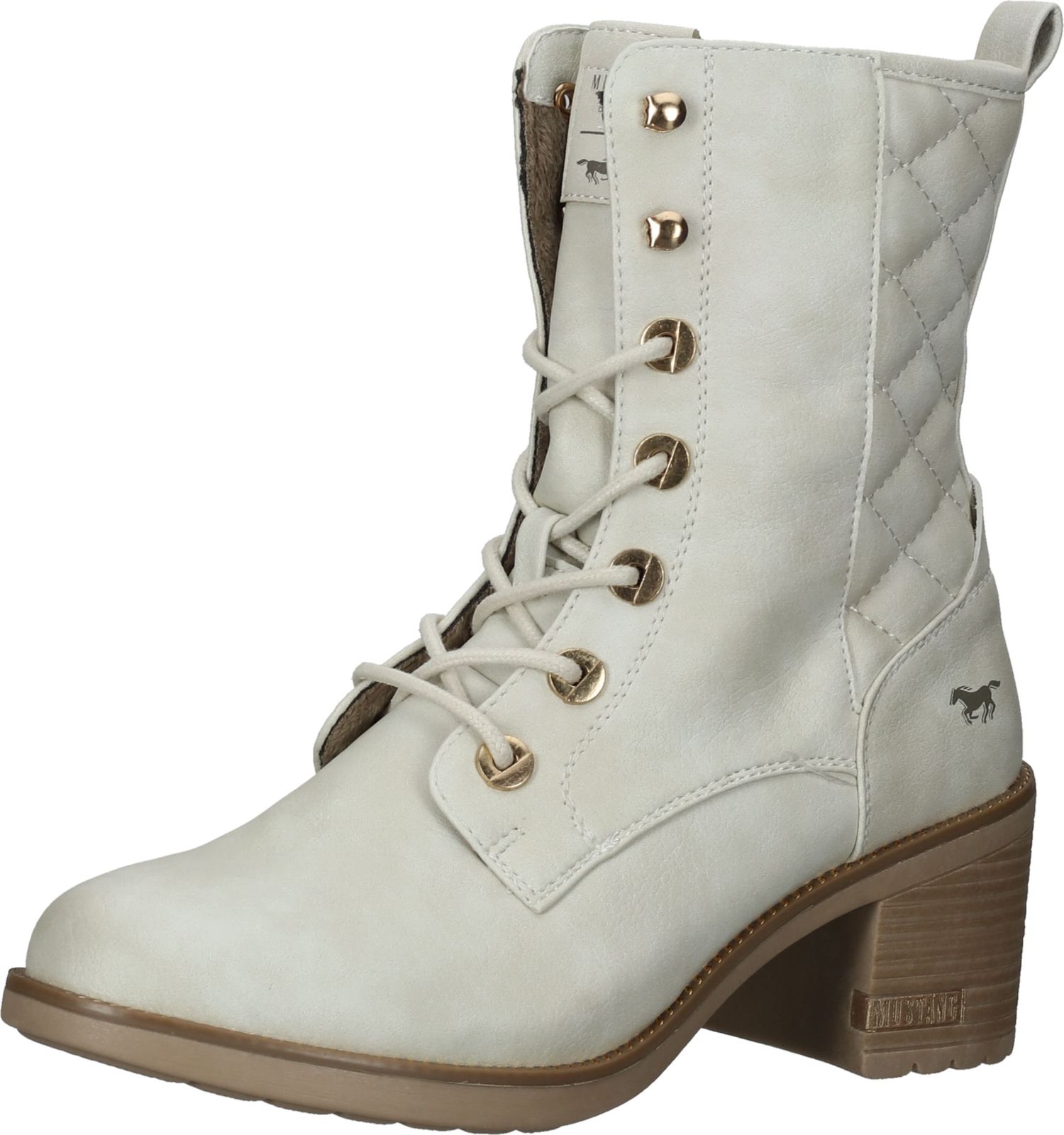 Modische MUSTANG Stiefelette Schnürschuhe für Damen 1441-502-203 Weiß