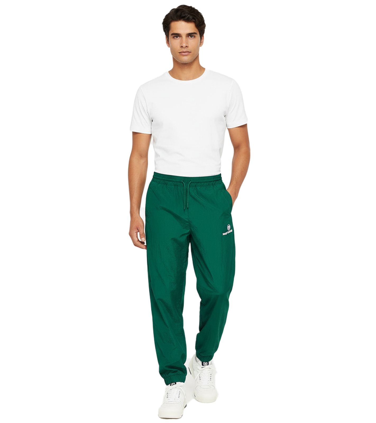 modische Sergio Tacchini Wallace Herren Jogging-Hose Trainings-Hose mit Taschen Retro-Sporthose STM21121 Grün