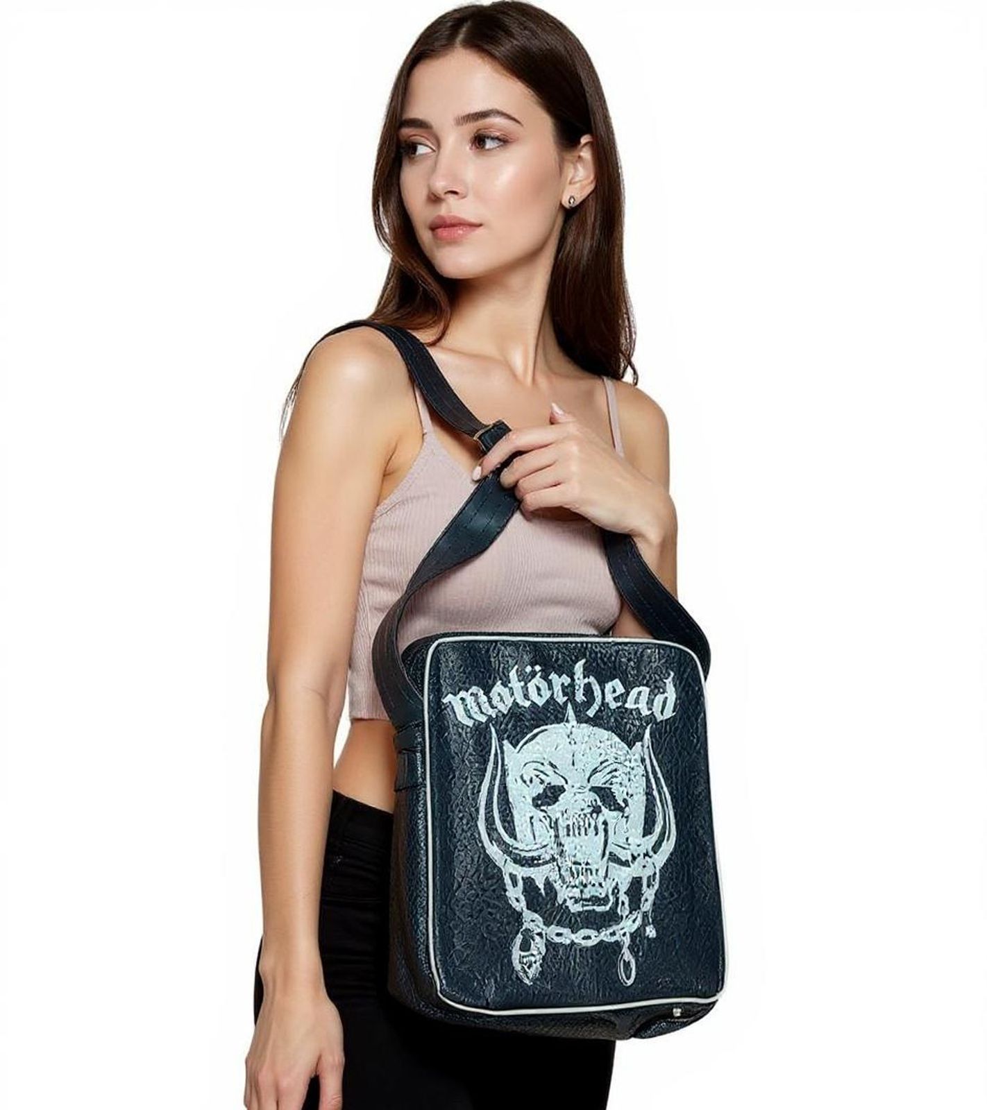 Motörhead Rock-Band Umhänge-Tasche Messengerbag Laptop-Tasche Fan-Artikel 33 x 30 x 4 cm Schwarz
