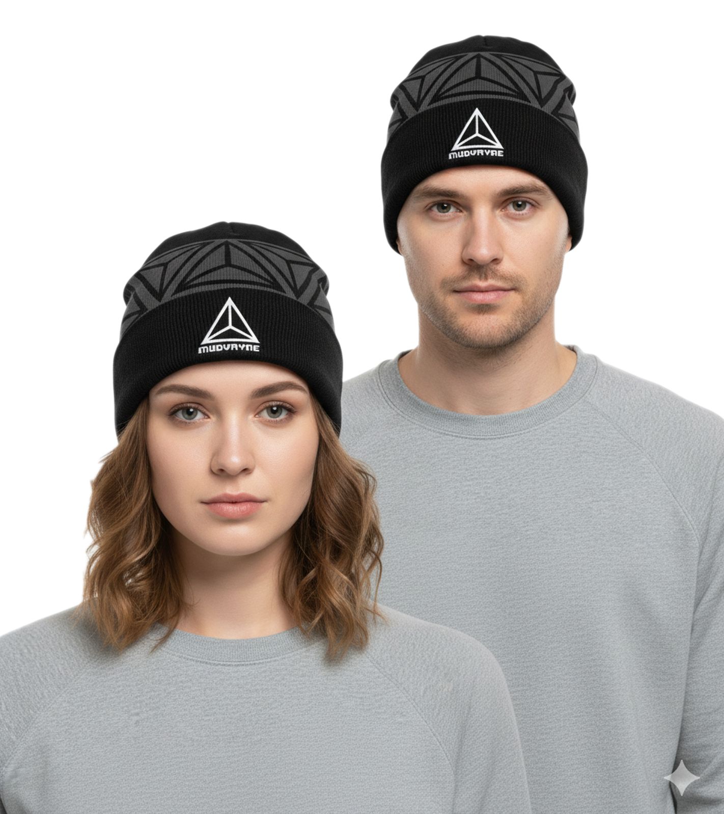 Mudvayne Unisex Beanie Metal-Band Winter-Mütze weiche Strick-Mütze mit Logo-Stickerei Baumwoll-Mütze Schwarz/Olivgrün