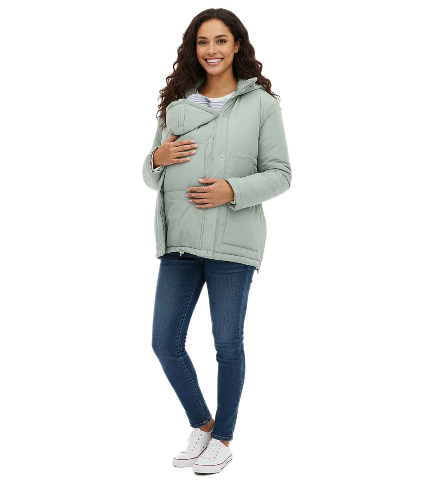 nachhaltige Damen Jacke Schwangerschafts-Jacke Stepp-Jacke Umstandsmode 945524 Grün