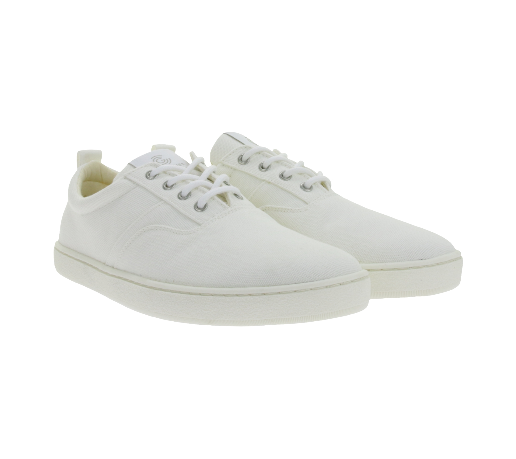 nachhaltige GROUNDIES Barfußschuhe La Paz Herren Low-Top Sneaker mit TrueSense Sohle Canvas Schnür-Schuhe GND-230264-02 Weiß