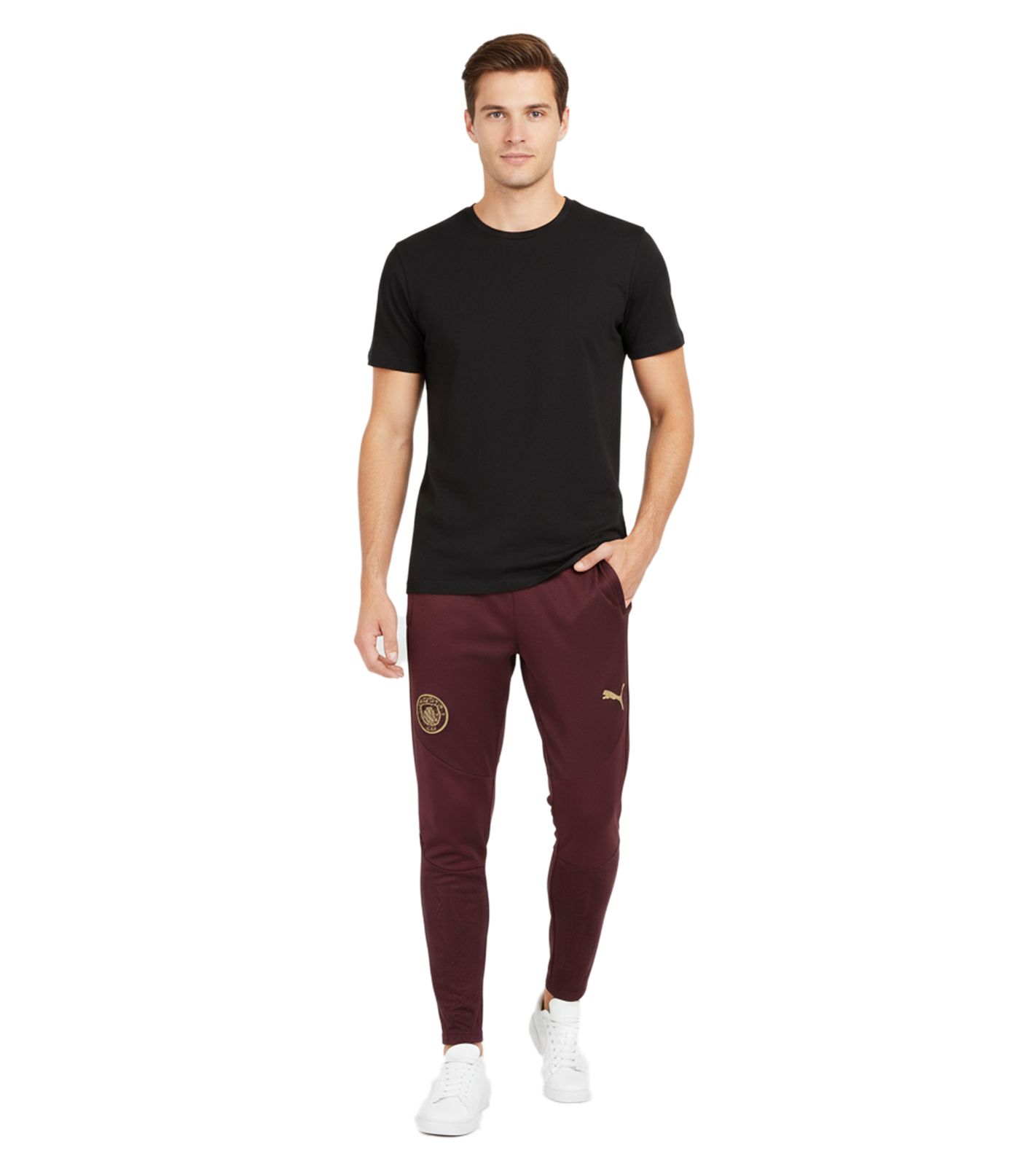 nachhaltige PUMA Manchester City Herren Fitness-Hose mit Drycell-Technologie Freizeit-Jogger Jogging-Hose 701235040 001 Bordeaux-Rot