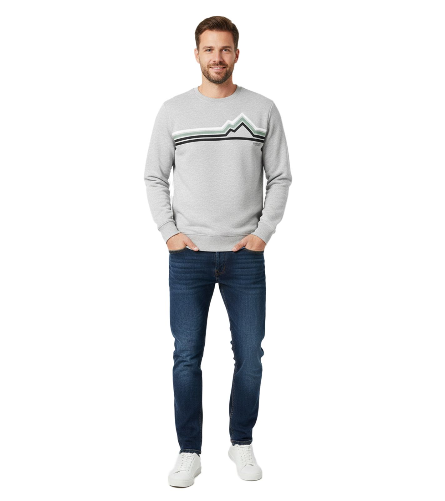 nachhaltiger REGATTA Nithsdale Sweater Herren Baumwoll-Pullover Sweatshirt RMA565-8M2 Grau
