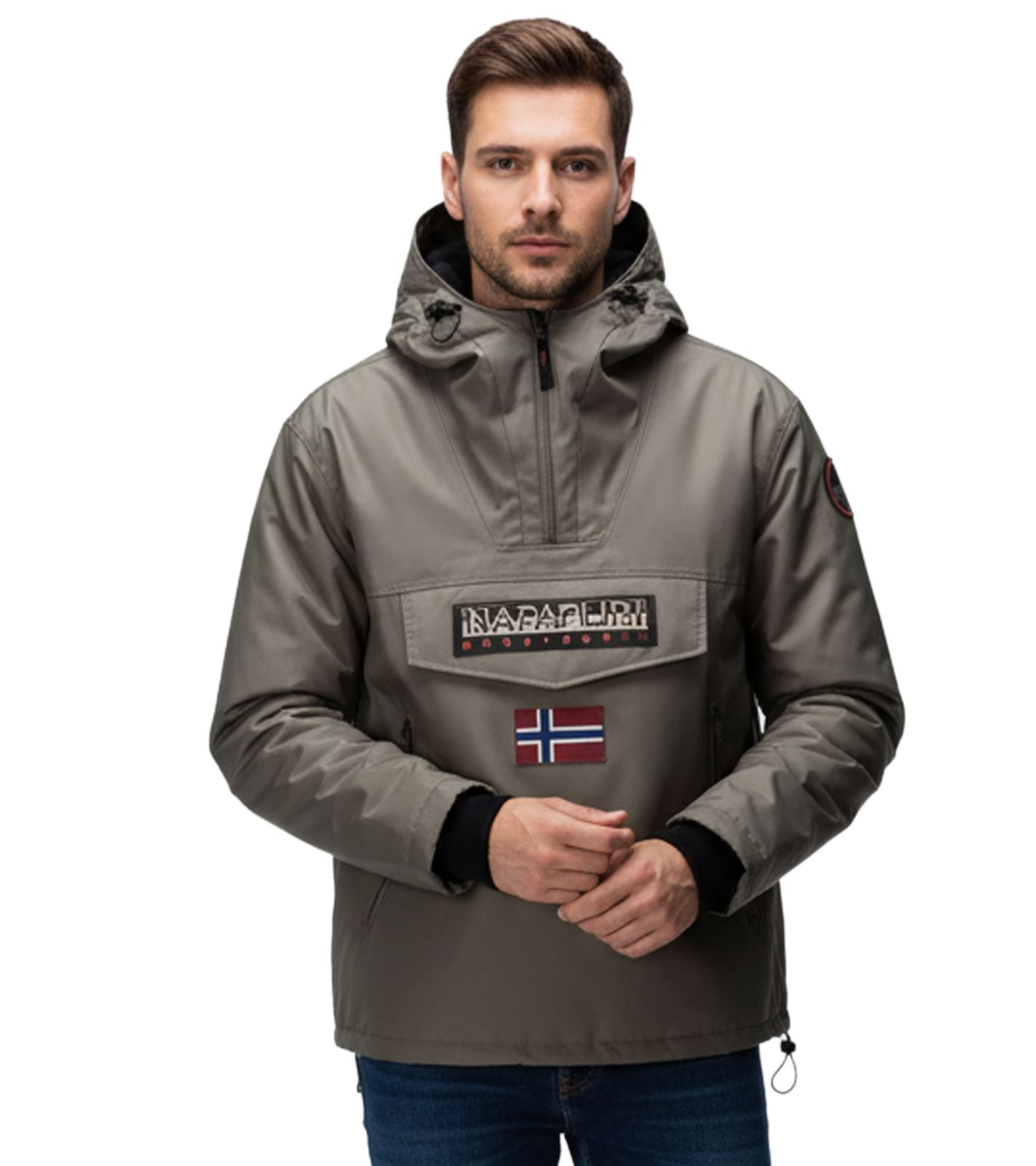 NAPAPIJRI Rainforest Next wasserabweisende Anorak-Jacke Outdoor-Jacke NP0A4IB9G0A1 Dunkel-Grau