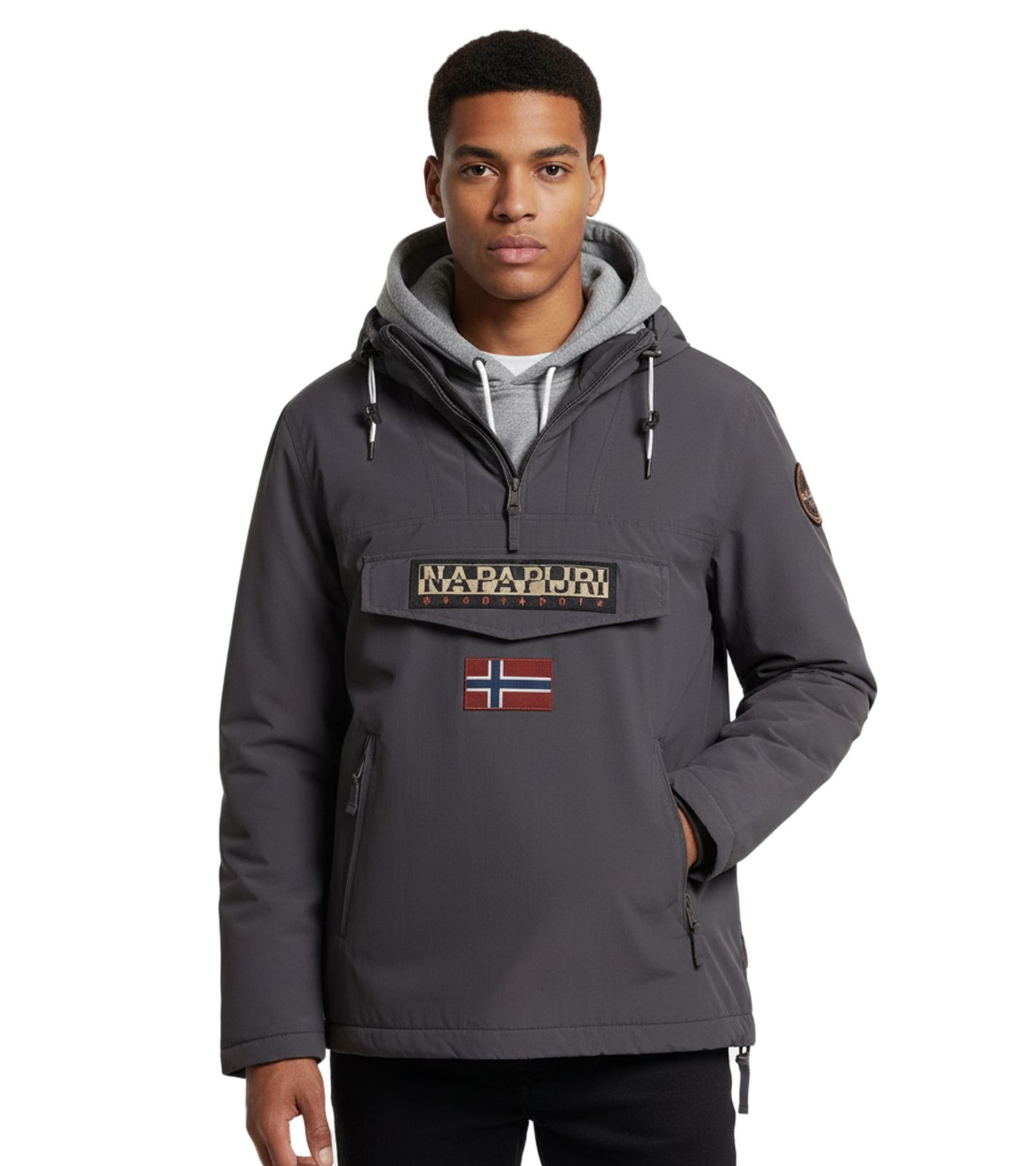 NAPAPIJRI Rainforest Pocket 2 wasserabweisende Anorak-Jacke Winter-Jacke NP0A4GMDH981 Dunkel-Grau