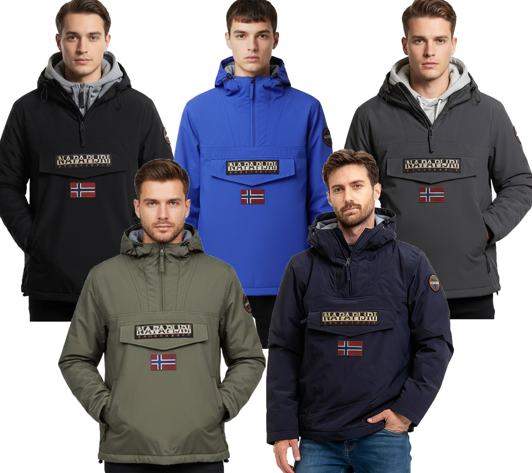 NAPAPIJRI Rainforest wasserabweisende Anorak-Jacke Winter-Jacke Grau, Schwarz, Royalblau, Dunkelblau oder Khaki
