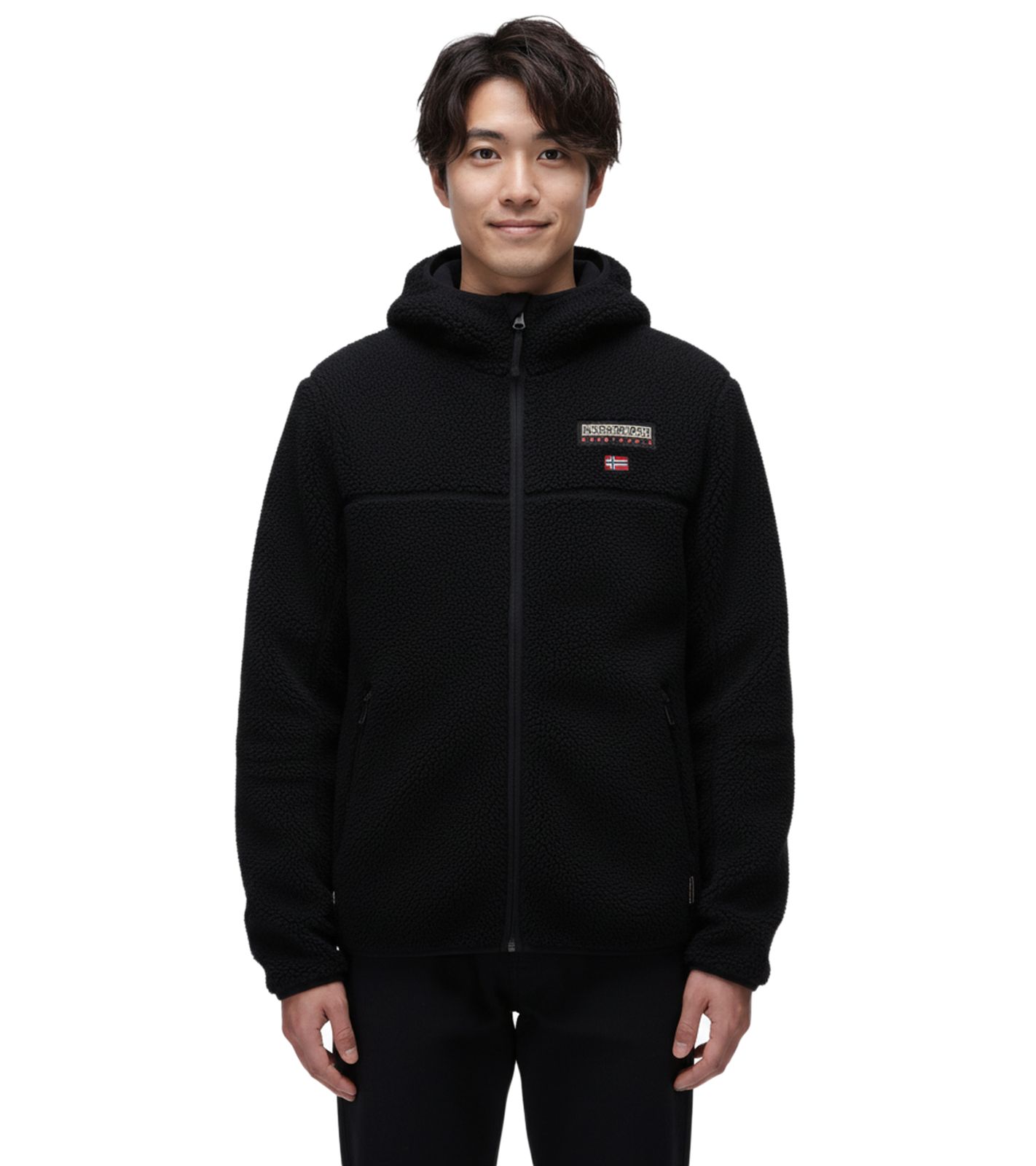 NAPAPIJRI T-Tynik FZH Herren Fleece-Jacke nachhaltige Sweat-Jacke mit seitlichen Eingriffstaschen Fleecejacke NP0A4IA80411 Schwarz