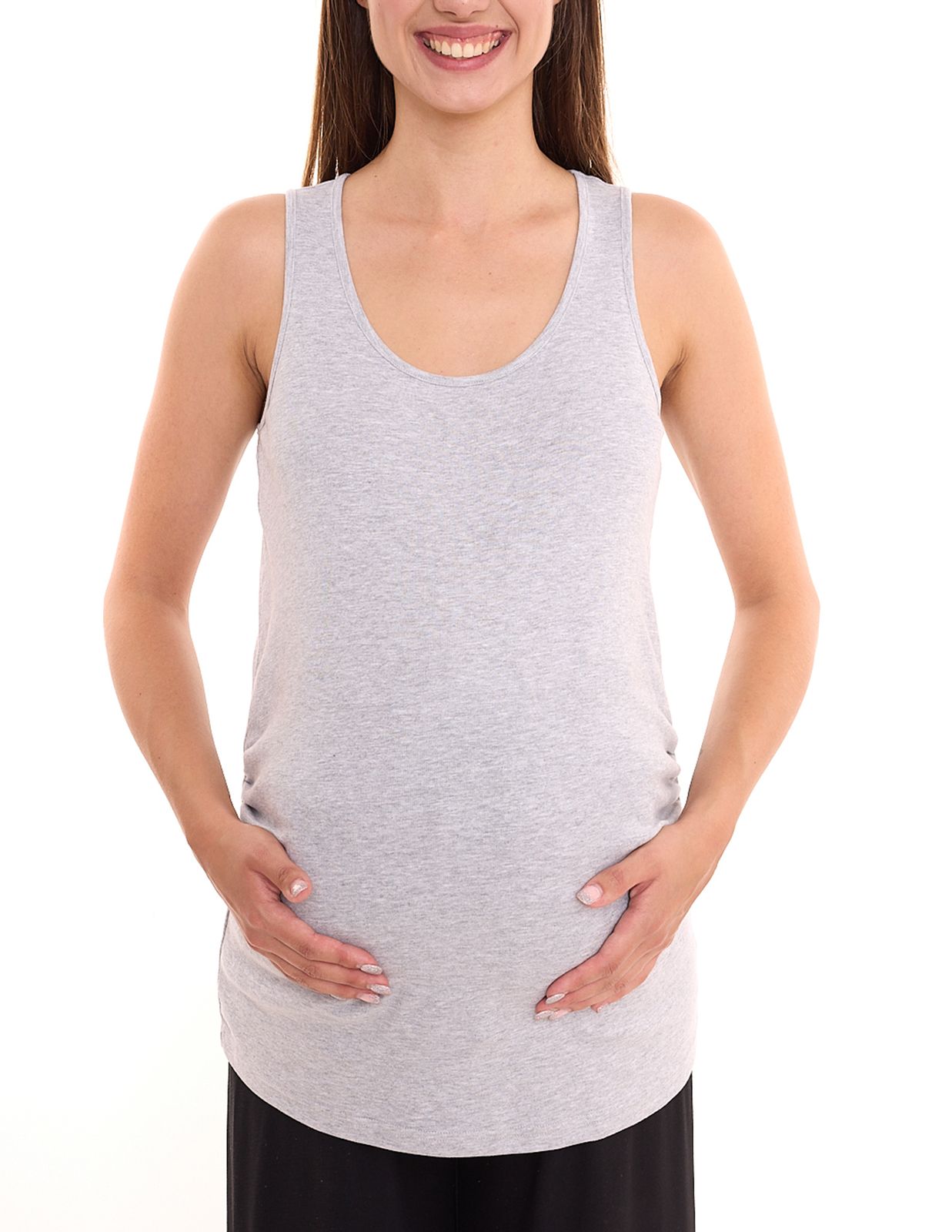 neun 9 monate Damen Sommer-Top schlichtes Shirt Schwangerschaftsmode 68950144 Grau