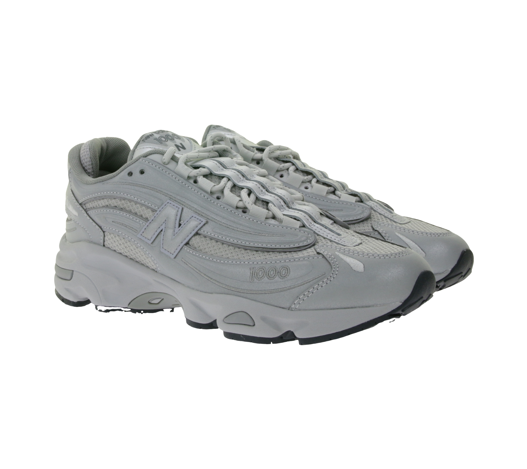 New Balance 1000 Sneaker reflektierende Damen und Herren Retro Schuhe mit ABZORB Dämpfung M1000TE Silber