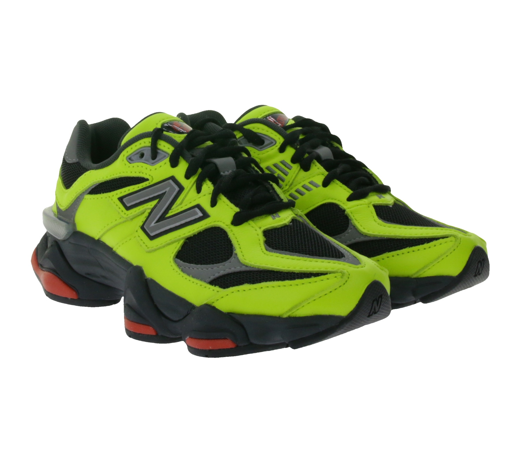 New Balance Damen Sneaker stylische Echtleder-Schuhe mit Dual-Density-Mittelsohle U90650NRG Neongelb/Schwarz
