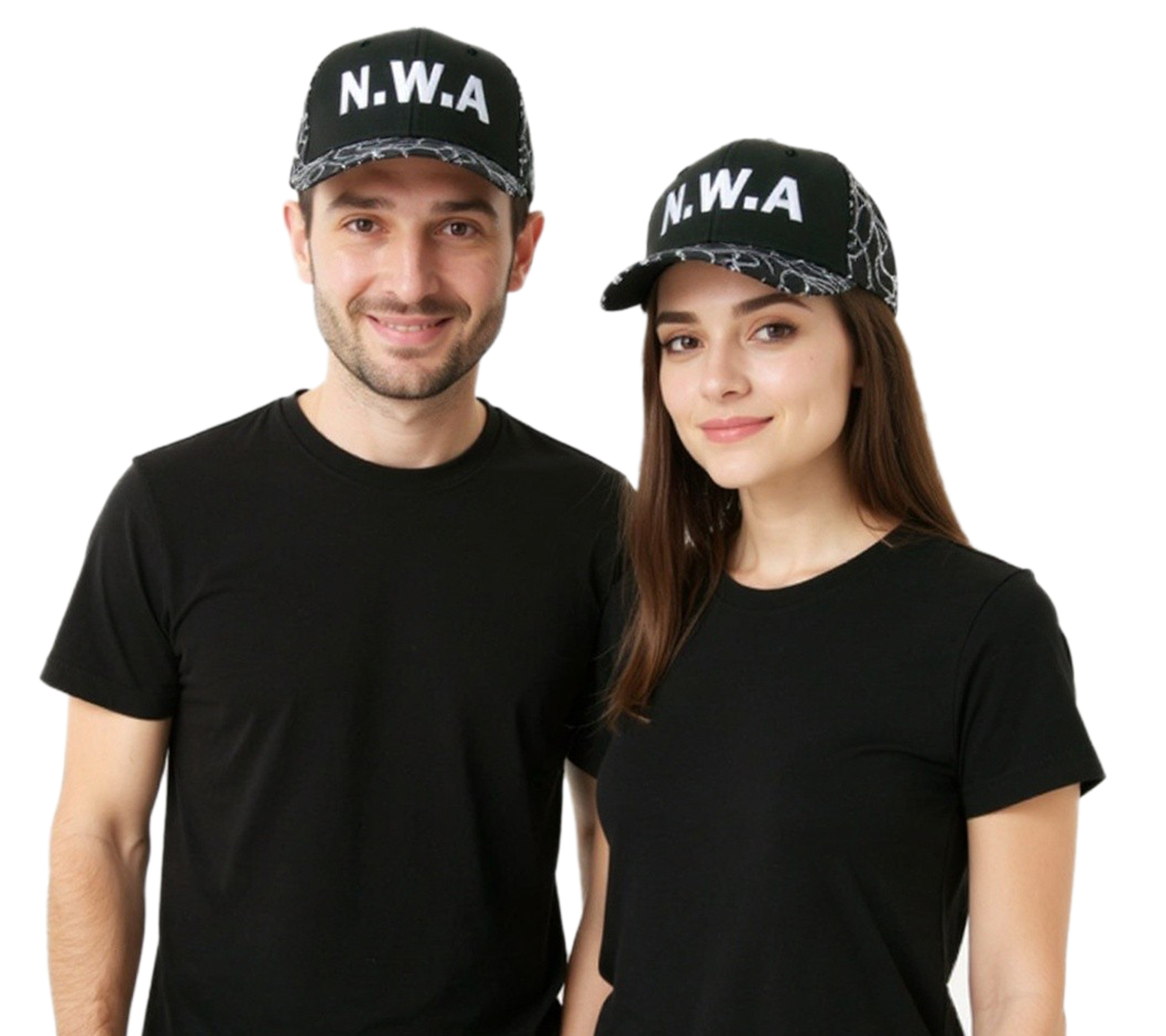 NIGGAZ WIT ATTITUDES Damen und Herren Hip Hop Cap Baumwoll-Cap Flat-Rim TC109821NWA Schwarz