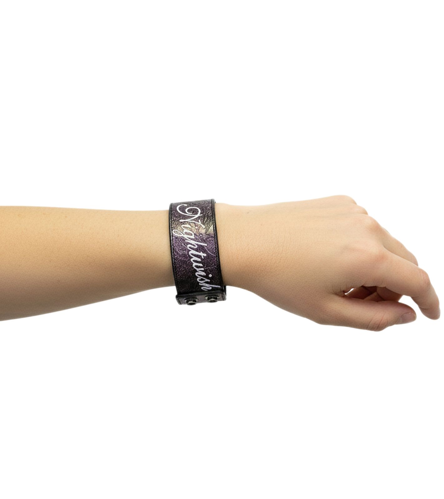 Nightwish Armband Symphonic-Metal-Band mit Logo-Schriftzug Leder-Armband Lila