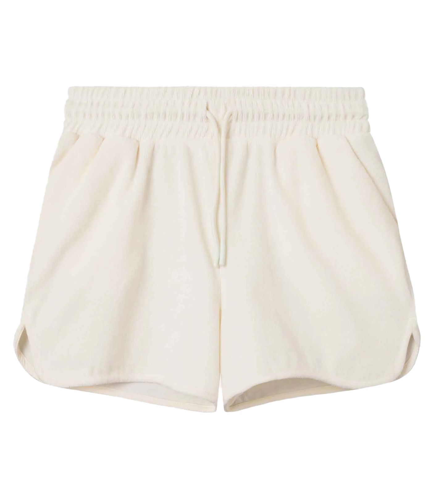 Nikben Herren Fleece Short stylische Baumwoll-Shorts Loungewear Creme-Weiß