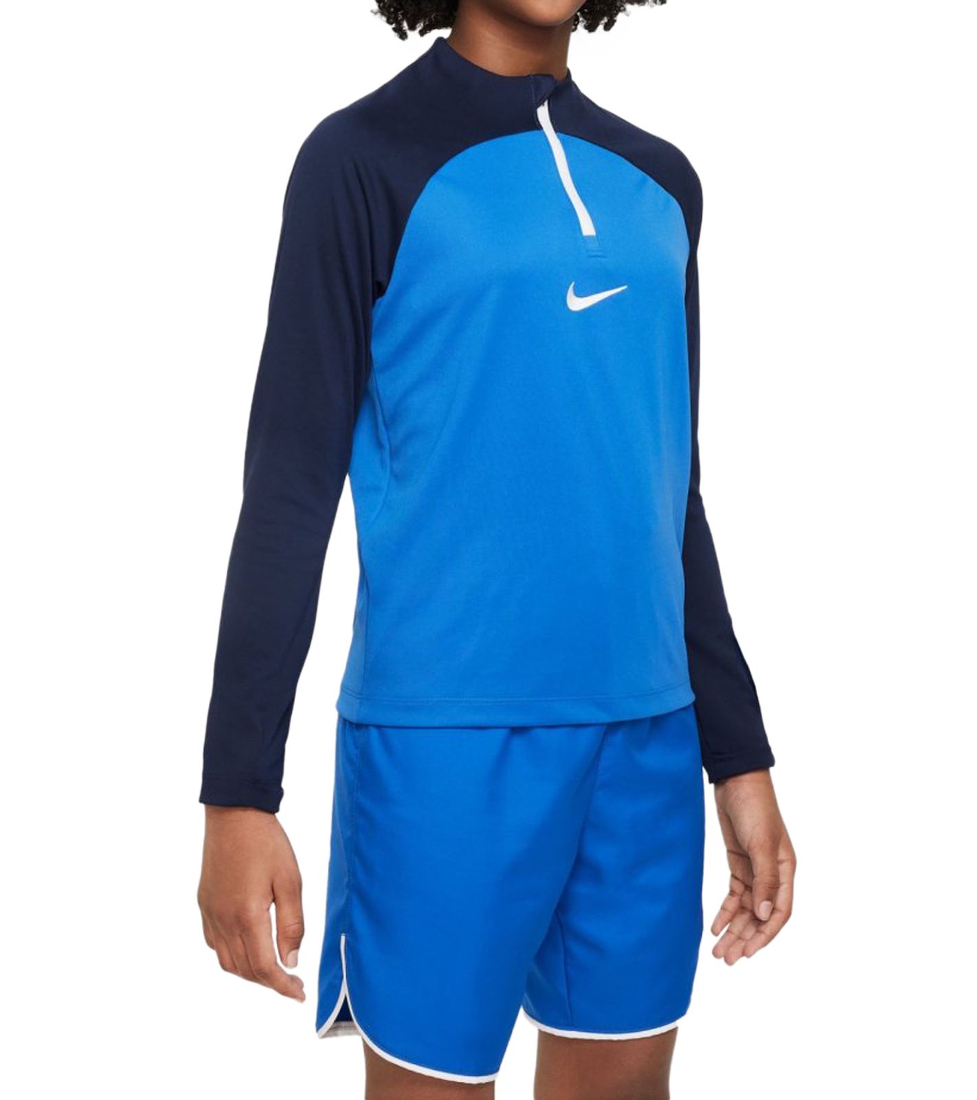 NIKE Academy Pro Drill Kinder Langarm-Shirt mit Dry-Fit Technologie Fitness-Shirt für Mädchen oder Jungen Teenie Sport-Shirt Teenager DH9280-463 Blau/Navy