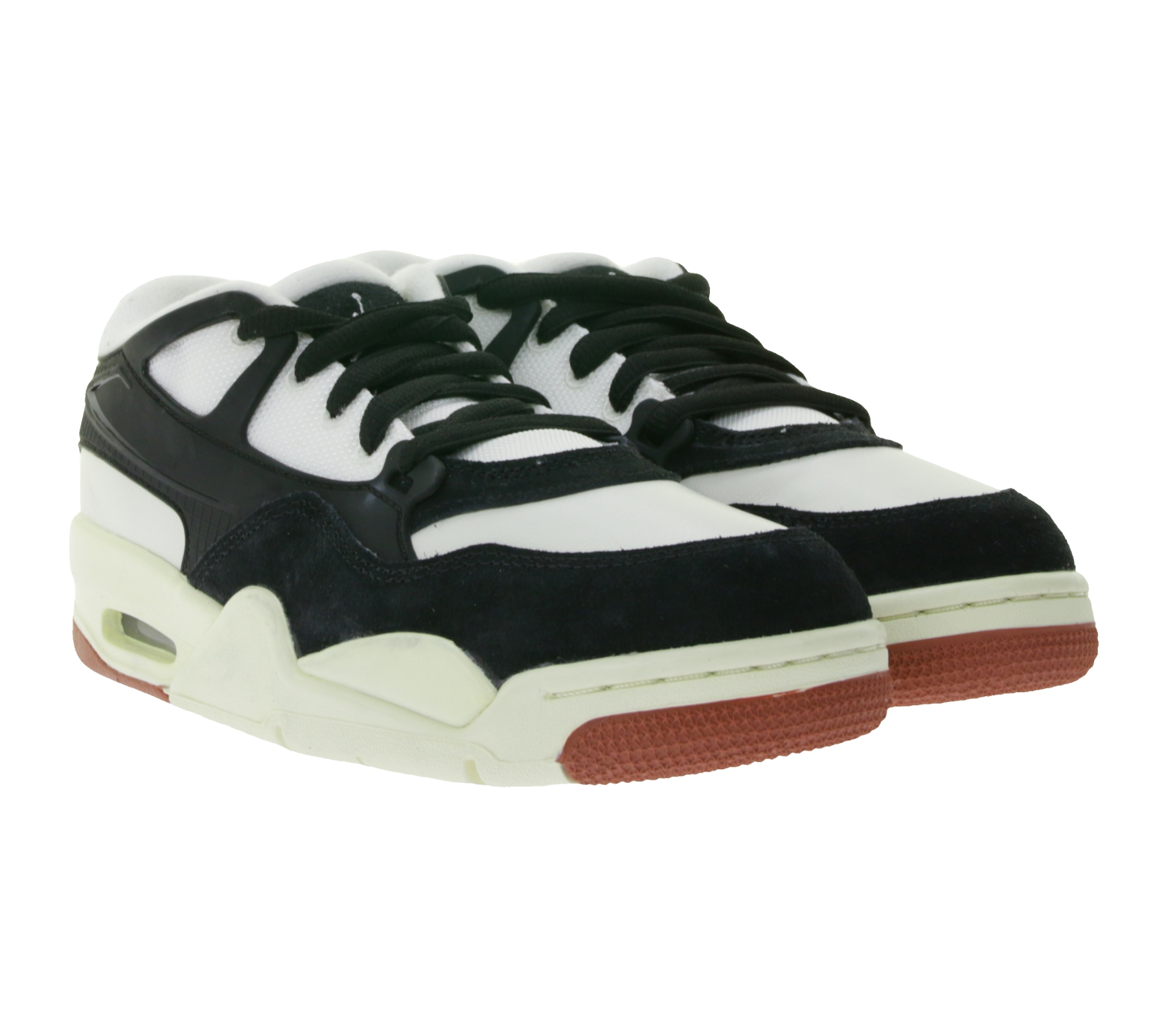 NIKE Air Jordan Air RM 4 Kinder / Damen Sneaker mit Air-Dämpfung Echtleder-Schuhe FQ7938 100 Schwarz/Weiß
