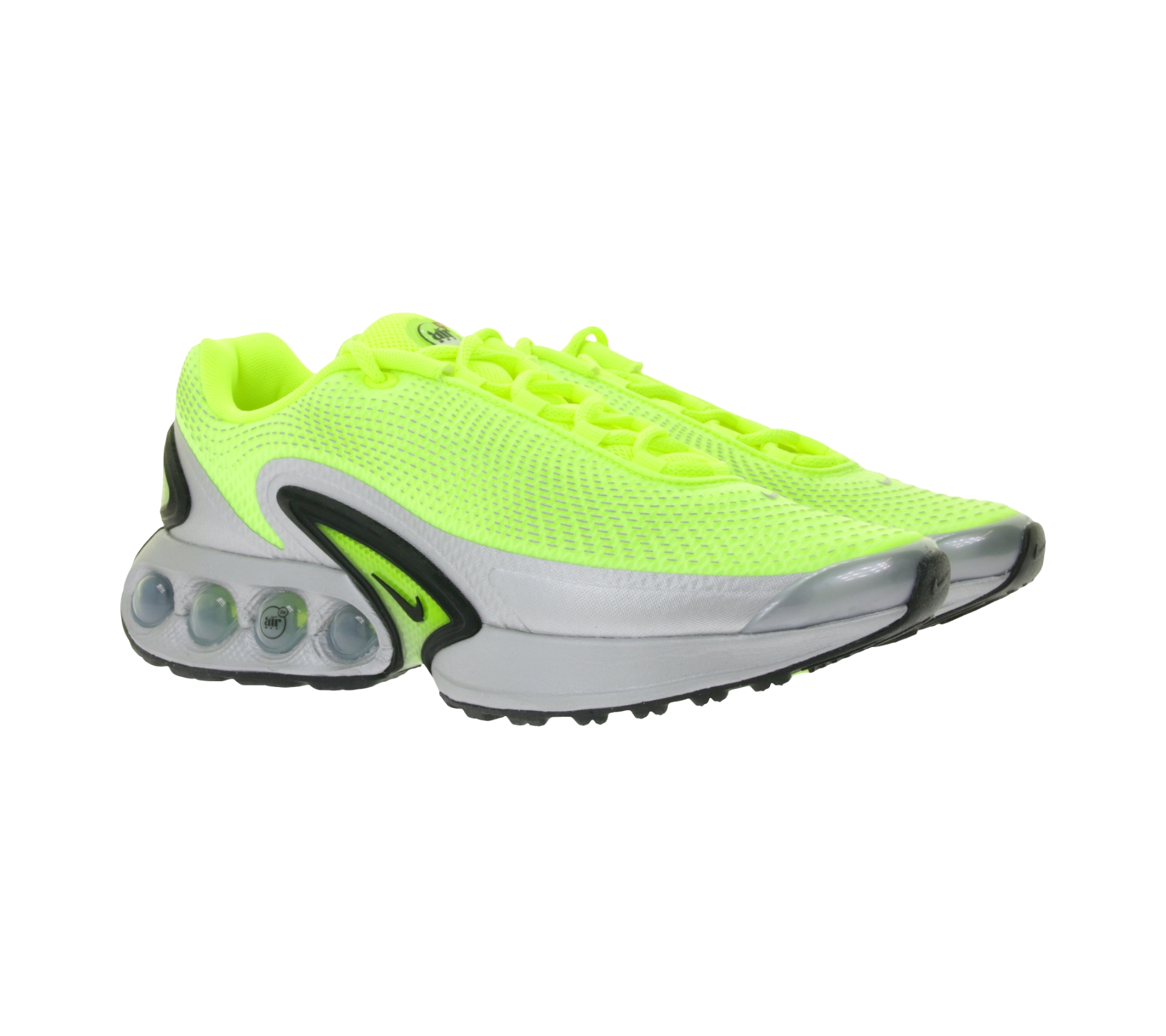 NIKE Air Max DN Herren Lauf-Schuhe mit Air-Dämpfung sportliche Sneaker DV3337 700 Neon-Gelb/Weiß/Schwarz