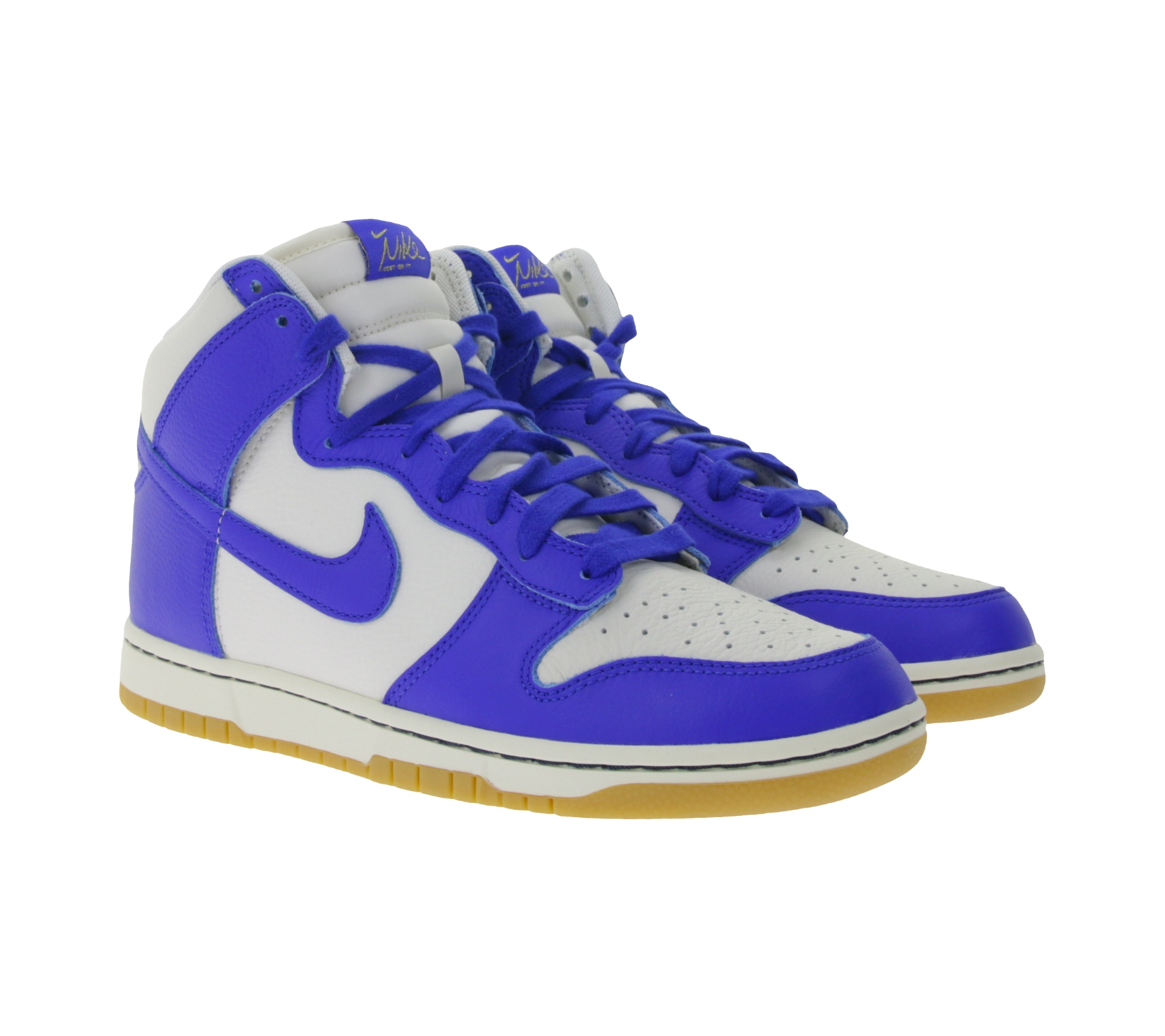 NIKE Dunk High Herren Sneaker Echtleder-Schuhe im Retro-Design FV6612-001 Blau/Weiß