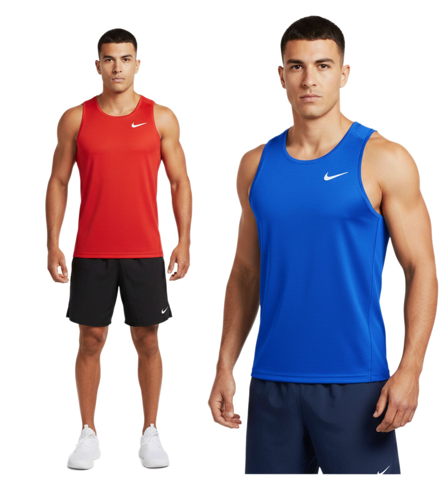 NIKE Herren Sport-Shirt Muskel-Shirt mit Dri-FIT-Technologie Fitness-Shirt Tank- Top NT0306 Blau oder Rot