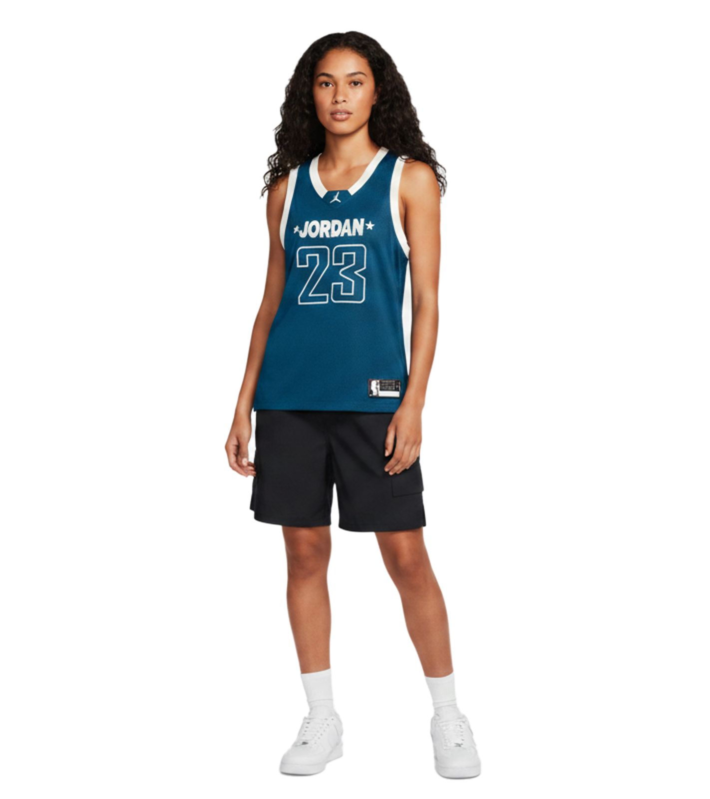 NIKE Jordan Jersey 23 Damen Basketball-Shirt mit Mesh-Gewebe Tank-Top Sport-Shirt FN6687-010 Blau
