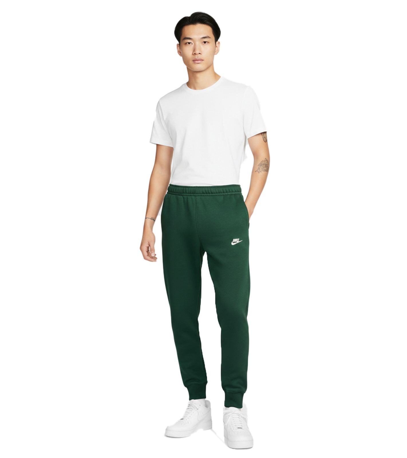 NIKE M NSW CLUB JGGR BB Herren Fleece-Hose Baumwoll-Jogging-Hose mit Taschen BV2671 323 Grün